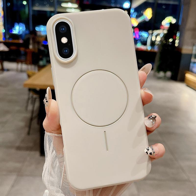 For iPhone XS Glossy TPU Shockproof MagSafe Phone Case(Rock Color) - Shopkiz.com