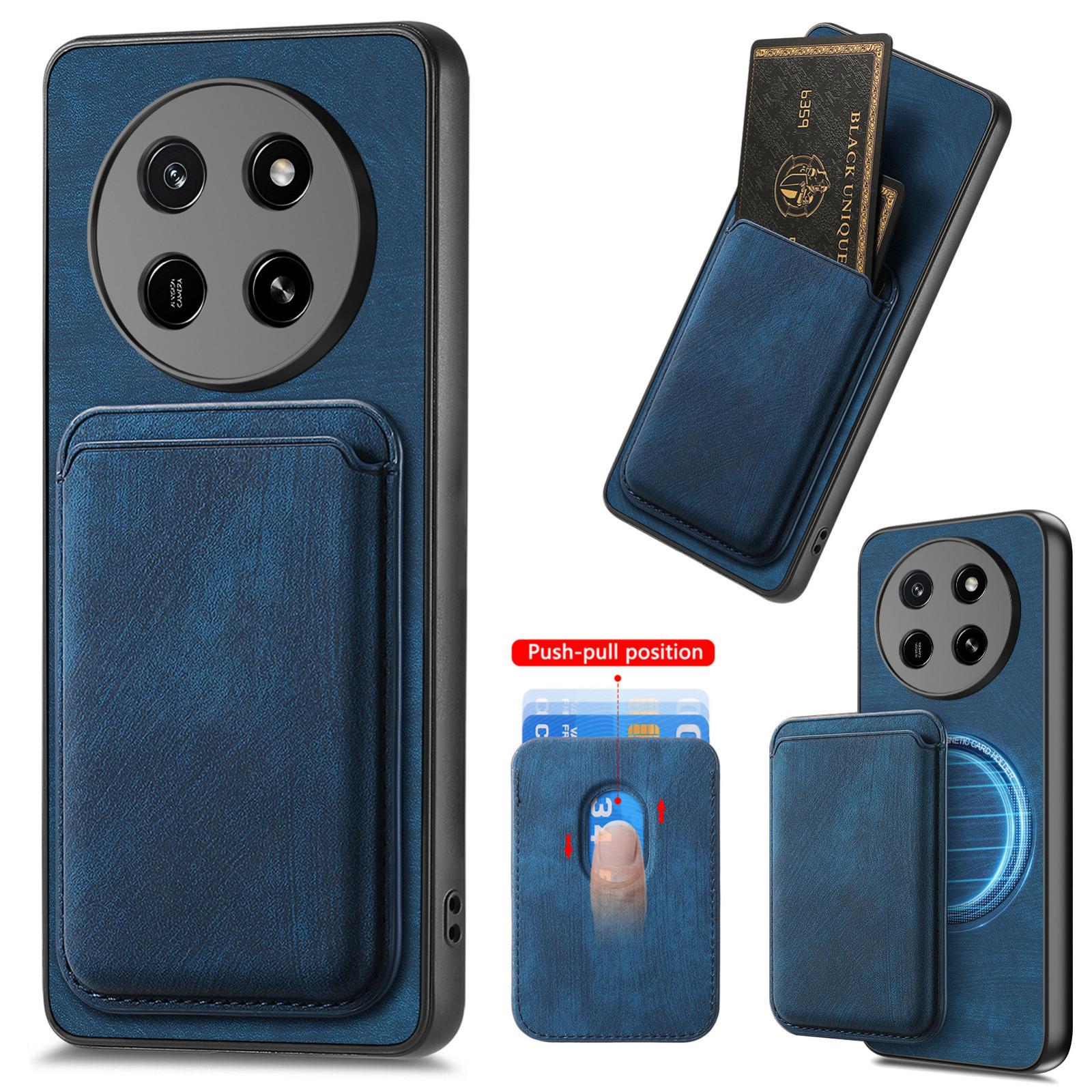 For Honor X80 Pro Max 5G Retro Leather Card Bag Magnetic Phone Case(Blue) - Shopkiz.com