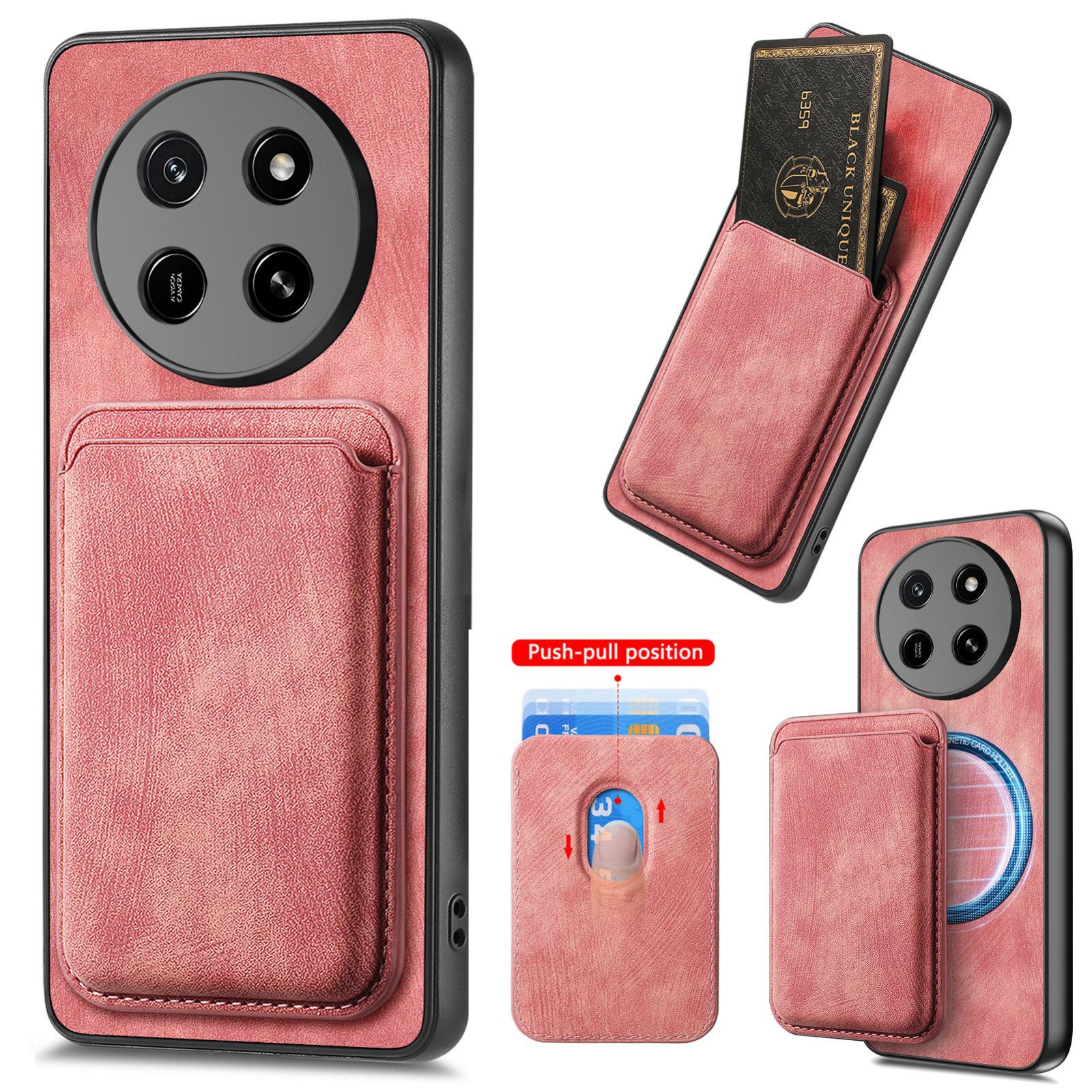 For Honor X80 Pro Max 5G Retro Leather Card Bag Magnetic Phone Case(Pink) - Shopkiz.com