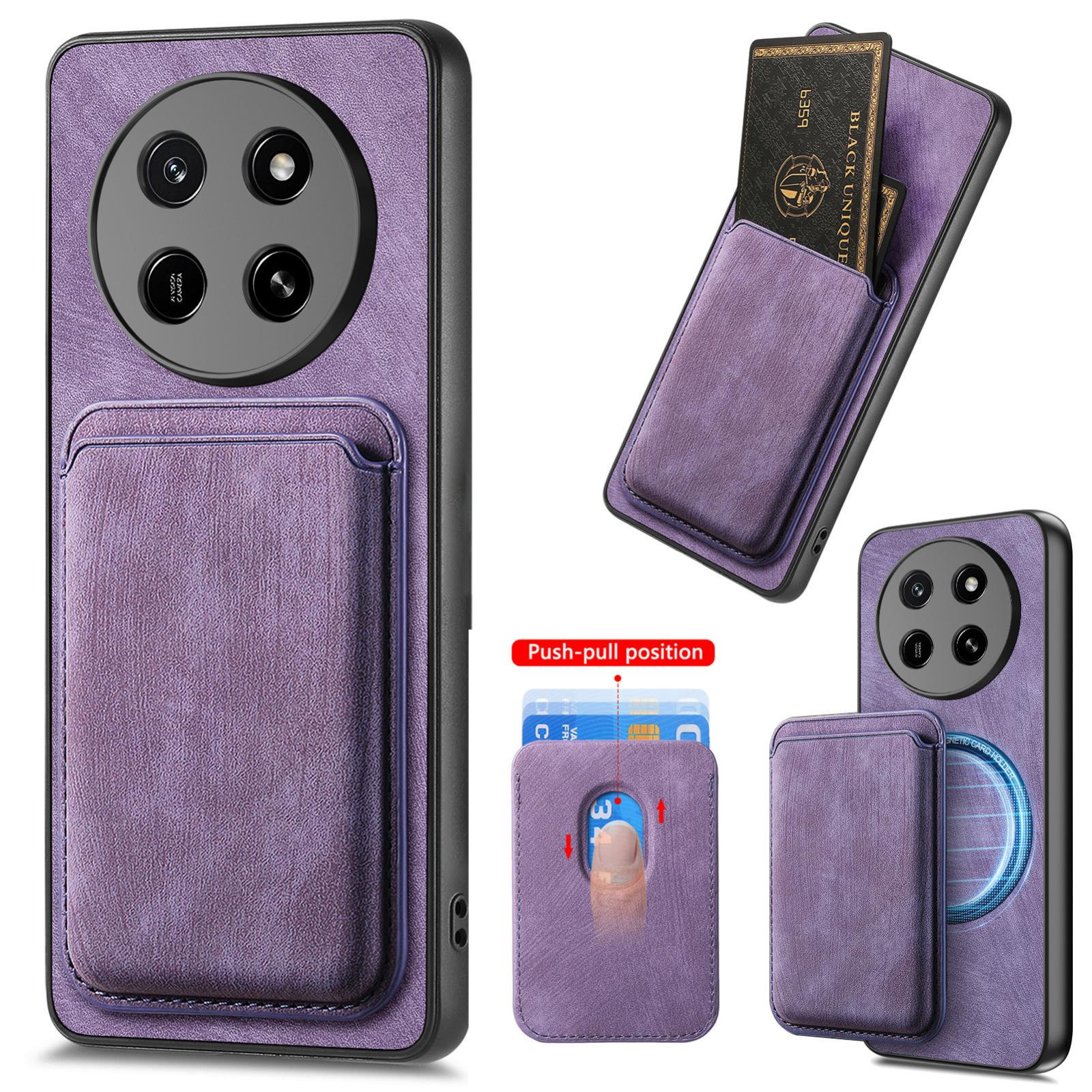 For Honor X80 Pro Max 5G Retro Leather Card Bag Magnetic Phone Case(Purple) - Shopkiz.com