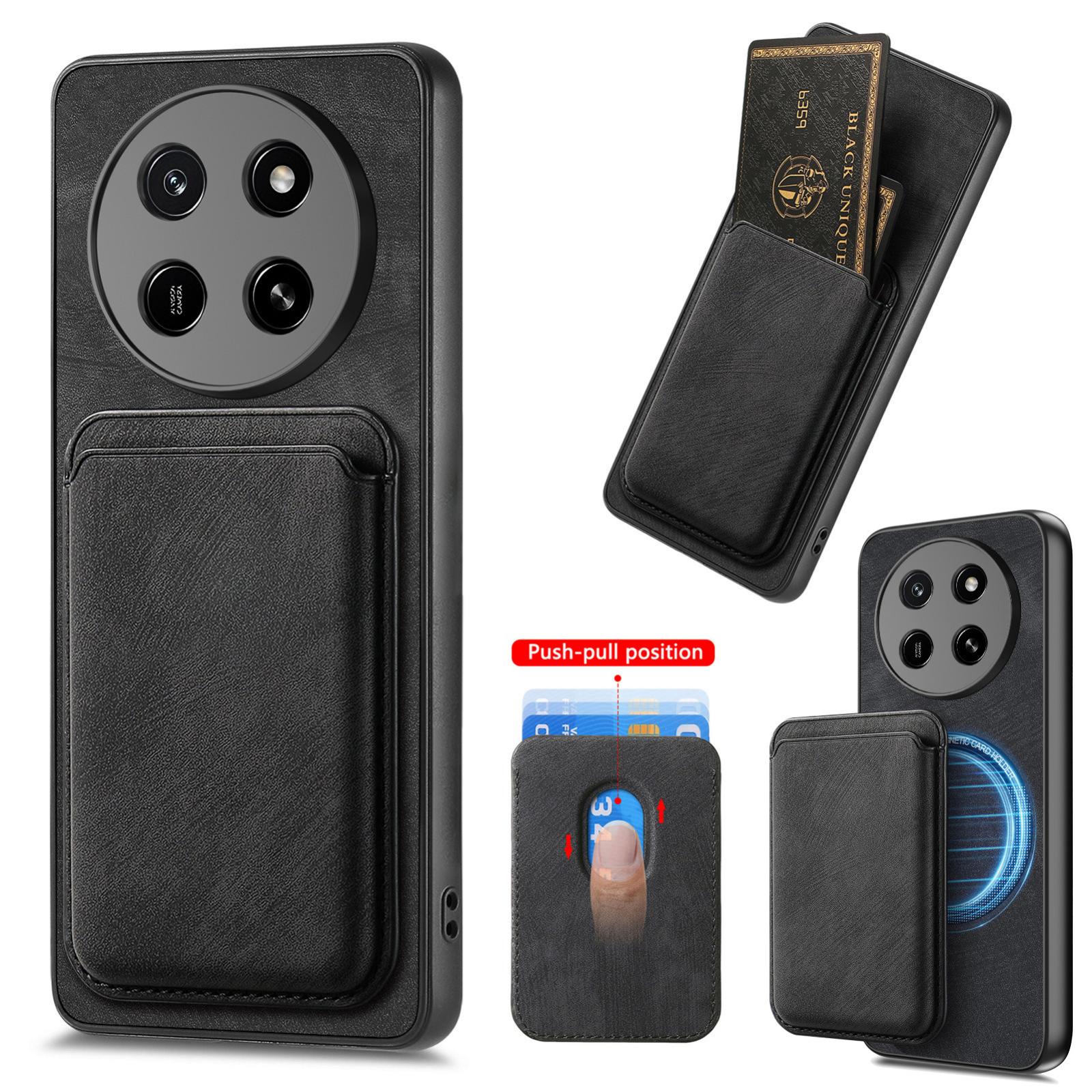 For Honor X80 Pro Max 5G Retro Leather Card Bag Magnetic Phone Case(Black) - Shopkiz.com