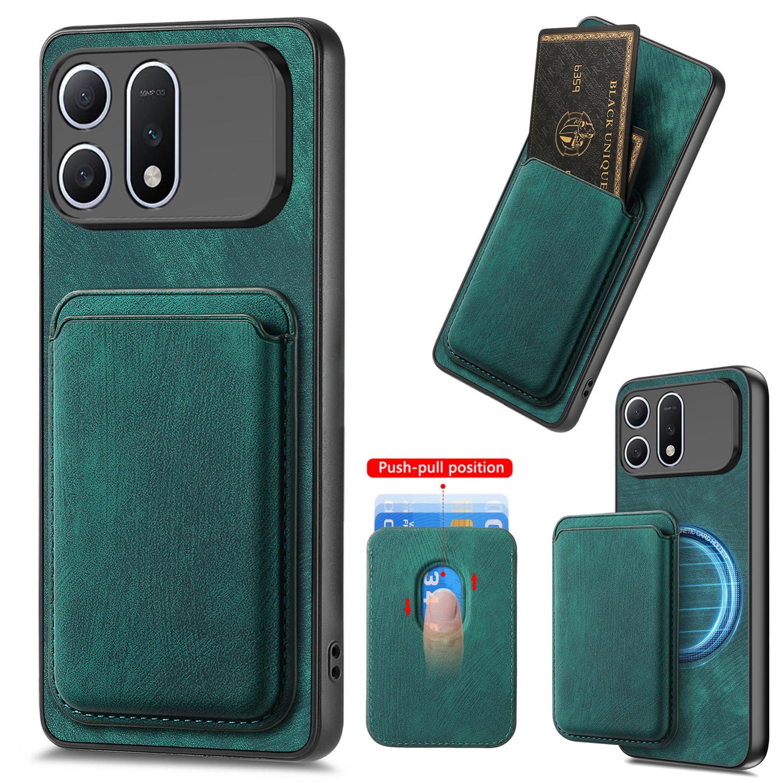 For Honor Win Turbo 5G Retro Leather Card Bag Magnetic Phone Case(Green) - Shopkiz.com