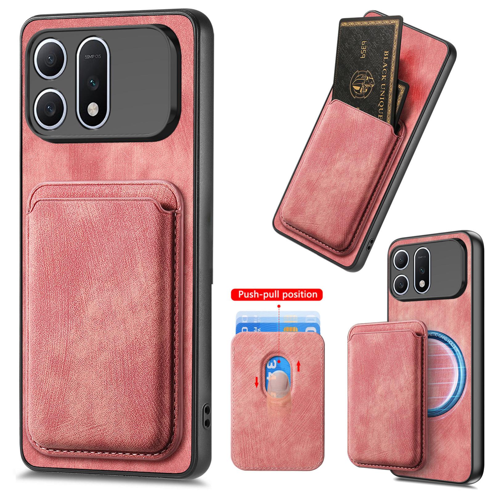 For Honor Win Turbo 5G Retro Leather Card Bag Magnetic Phone Case(Pink) - Shopkiz.com
