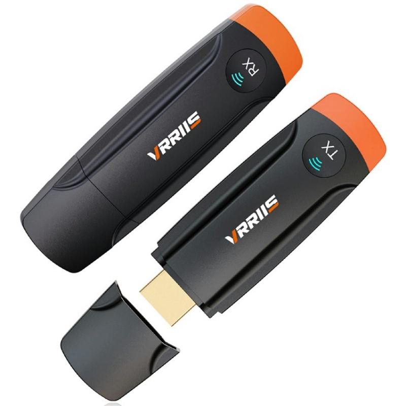 VRRIIS 093 High Definition Extension Video Transmitter Receiver Wireless HDMI Extender(Black+Orange) - Shopkiz.com