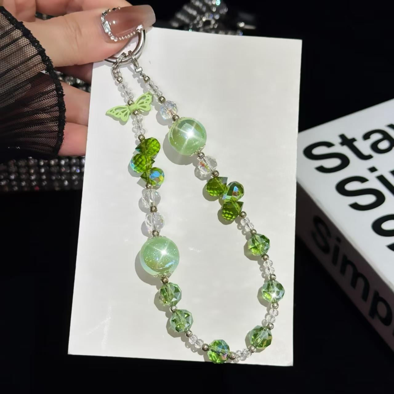 Heidi Beads Bow Pendant Mobile Phone String(Green) - Shopkiz.com