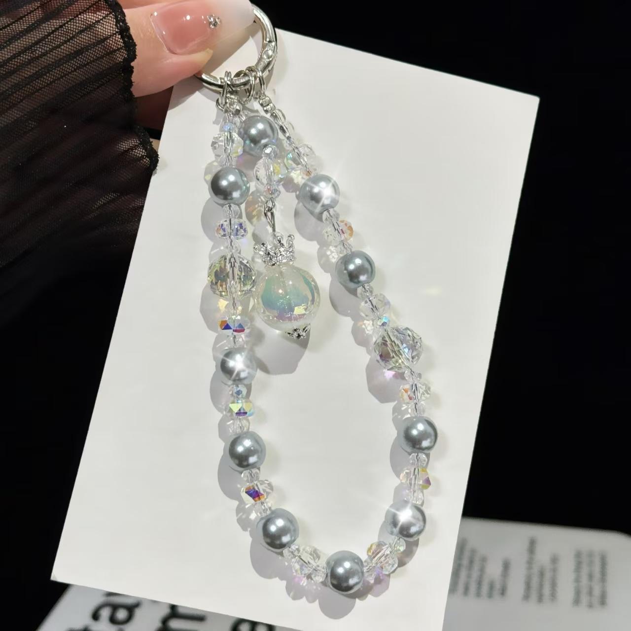 Small Crown Tassel Phone Chain(Grey) - Shopkiz.com