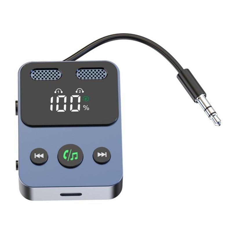 BR17 Bass Boost 2 In 1 Digital Display Bluetooth-Compatible Receiver Transmitter Audio Adapter - Shopkiz.com
