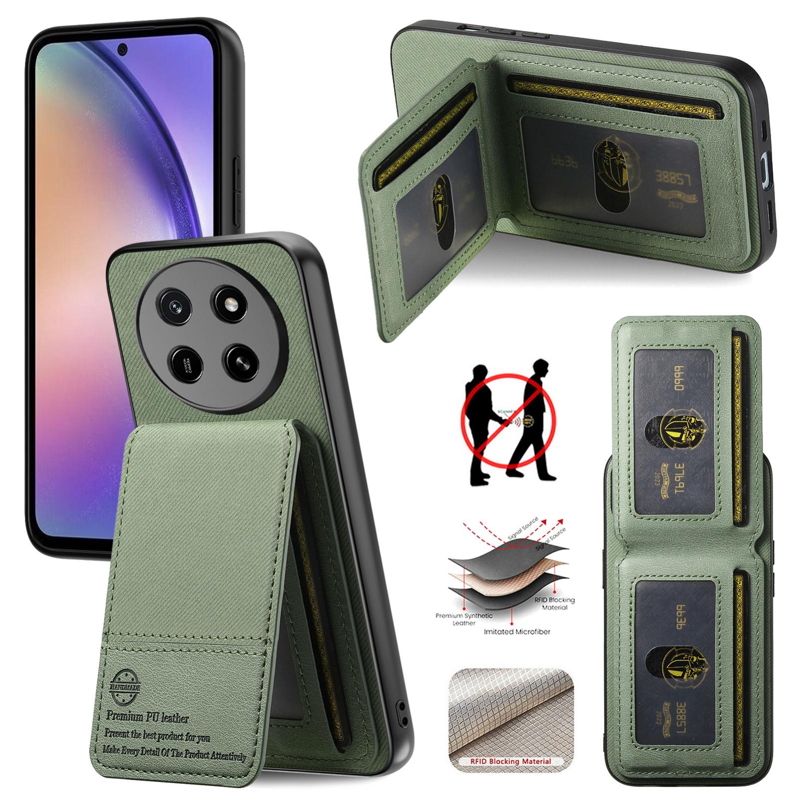For Honor X80 Pro Max 5G Twill Fabric Leather Vertical Flip RFID Card Bag Phone Case(Green) - Shopkiz.com