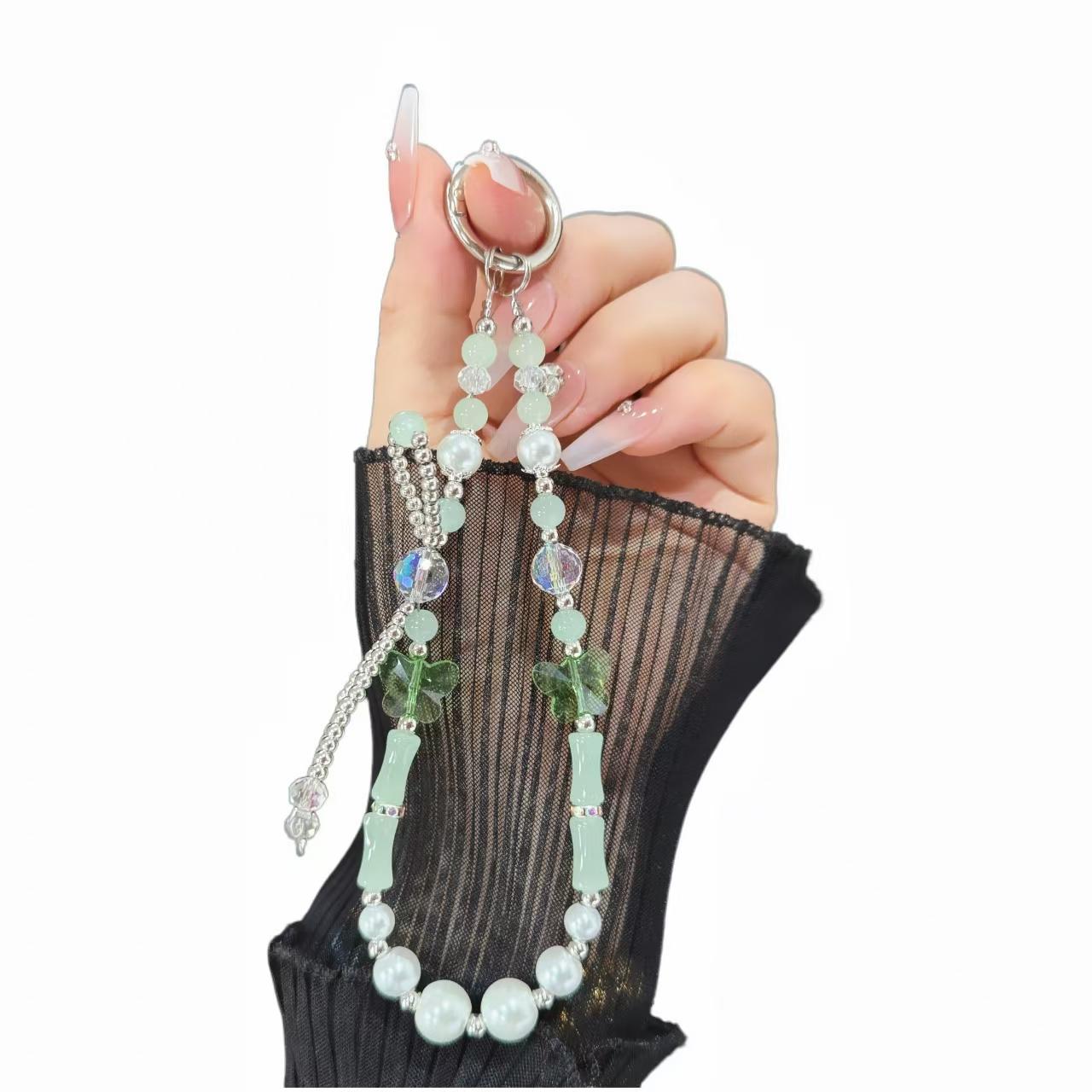 Slub Alloy Bow Mobile Phone String Chain(Green) - Shopkiz.com