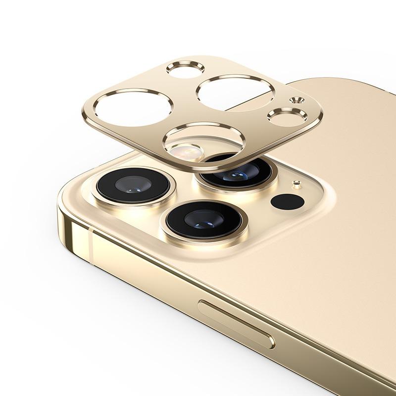 For iPhone 14 Pro Kalebol Metal Hollow Lens Protection Ring(Gold) - Shopkiz.com