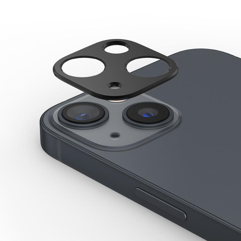 For iPhone 14 Plus Kalebol Metal Hollow Lens Protection Ring(Black) - Shopkiz.com