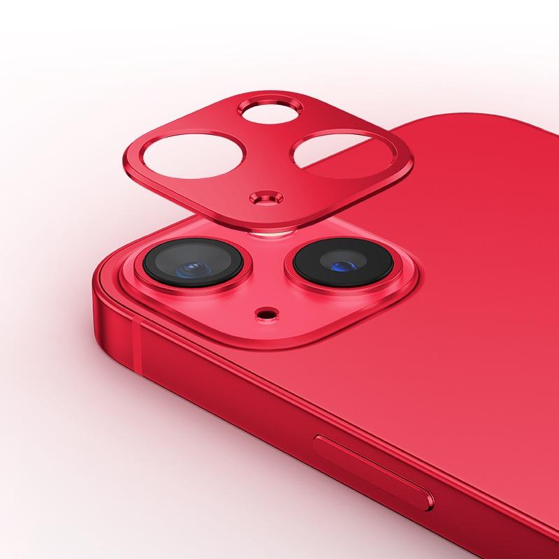 For iPhone 14 Plus Kalebol Metal Hollow Lens Protection Ring(Red) - Shopkiz.com