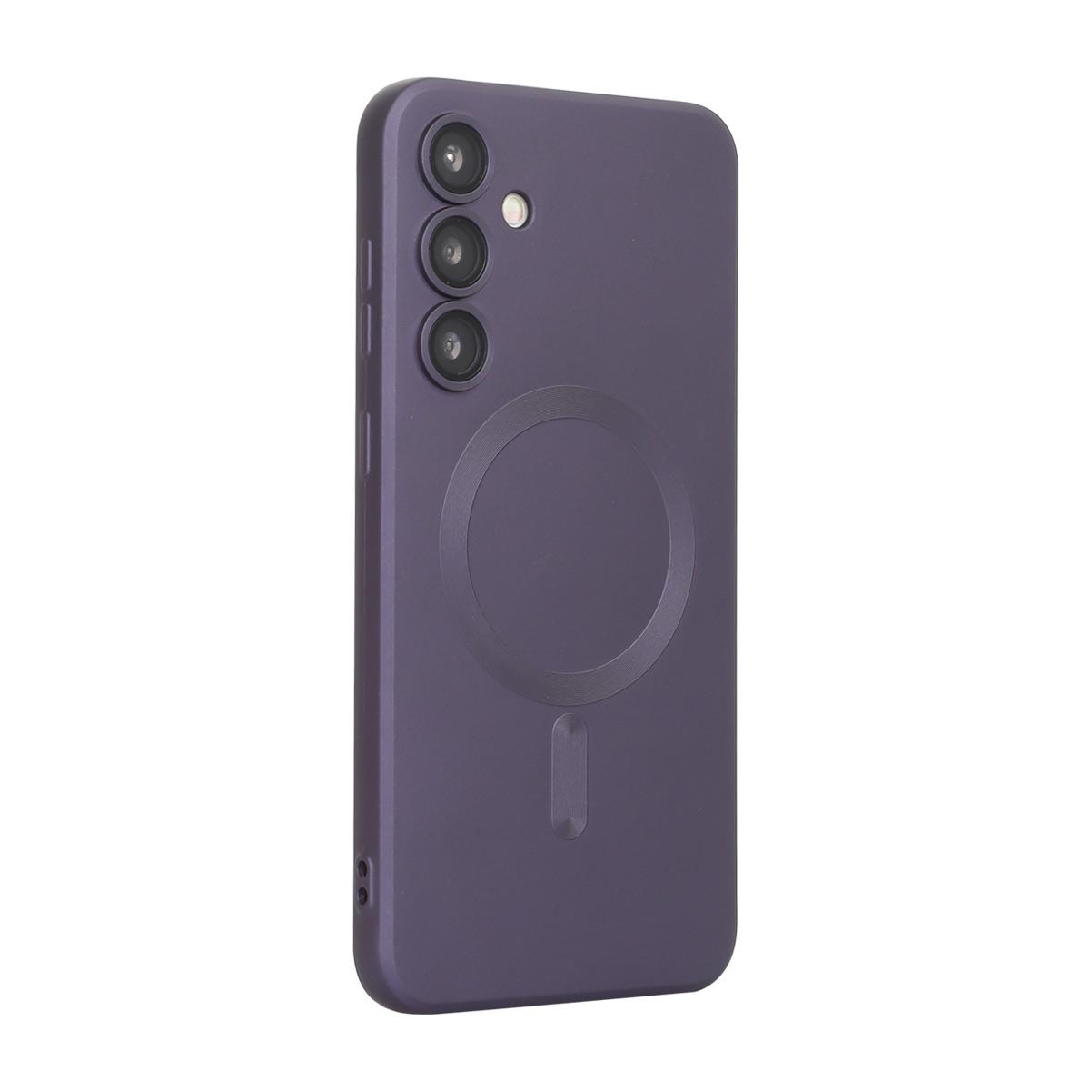 For Galaxy A27 5G ENKAY MagSafe Matte TPU Phone Case with Lens Film(Purple) - Shopkiz.com