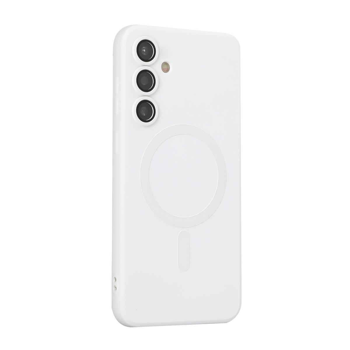 For Galaxy A08 4G ENKAY MagSafe Matte TPU Phone Case with Lens Film(White) - Shopkiz.com
