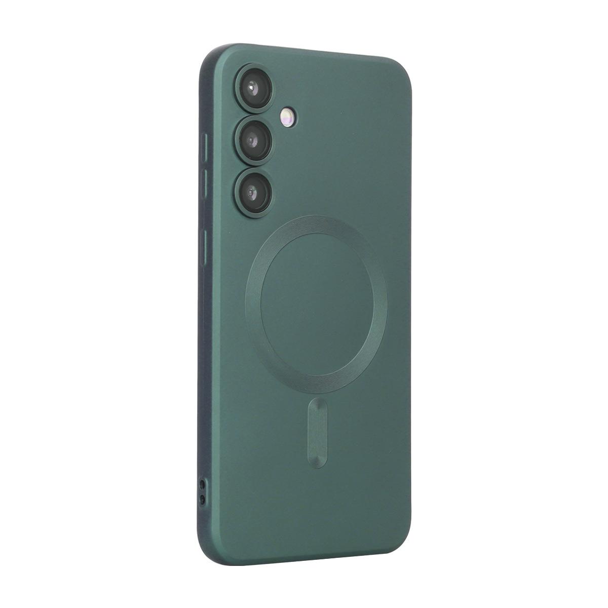 For Galaxy S26 FE 5G ENKAY MagSafe Matte TPU Phone Case with Lens Film(Deep Green) - Shopkiz.com