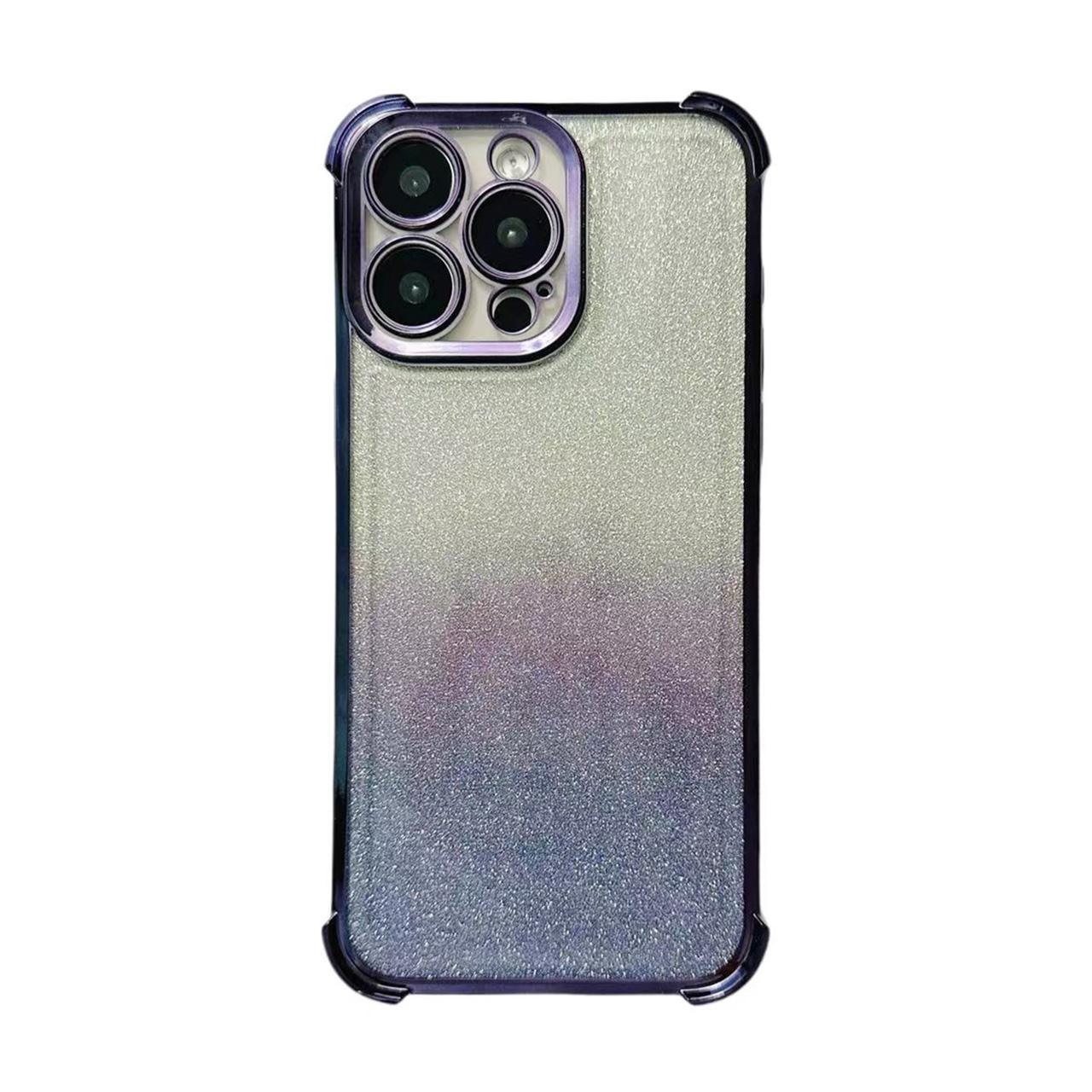 For iPhone 16 Pro Electrpolated Glitter Four-corner Shockproof Space TPU Phone Case(Gradient Purple) - Shopkiz.com