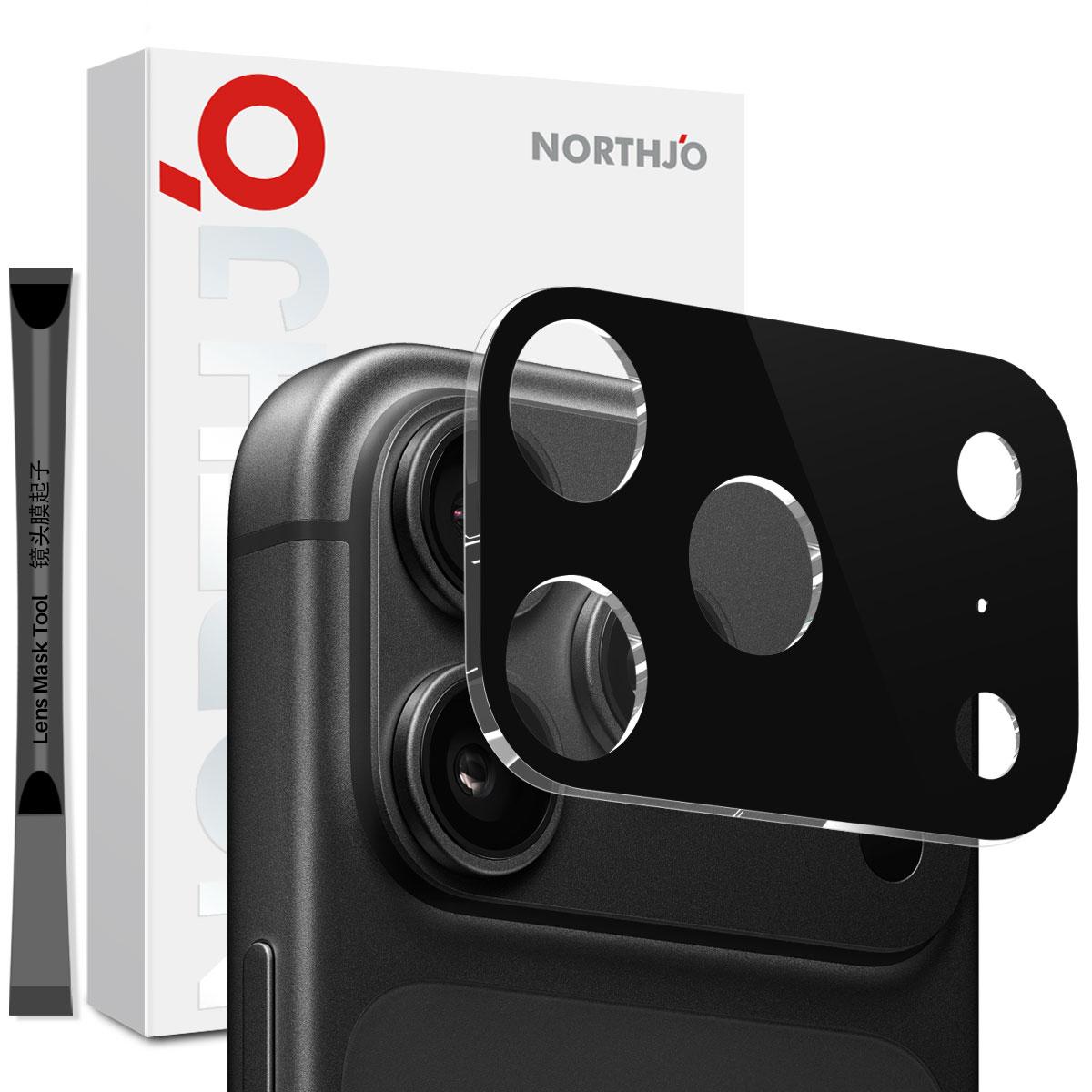 For iPhone 18 Pro Max NORTHJO Camera Lens Protector 3D HD Tempered Glass Film(Black) - Shopkiz.com