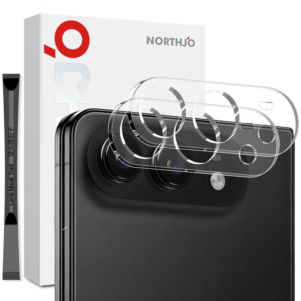 For iPhone Fold 2pcs NORTHJO Camera Lens Protector 3D HD Tempered Glass Film(Clear) - Shopkiz.com