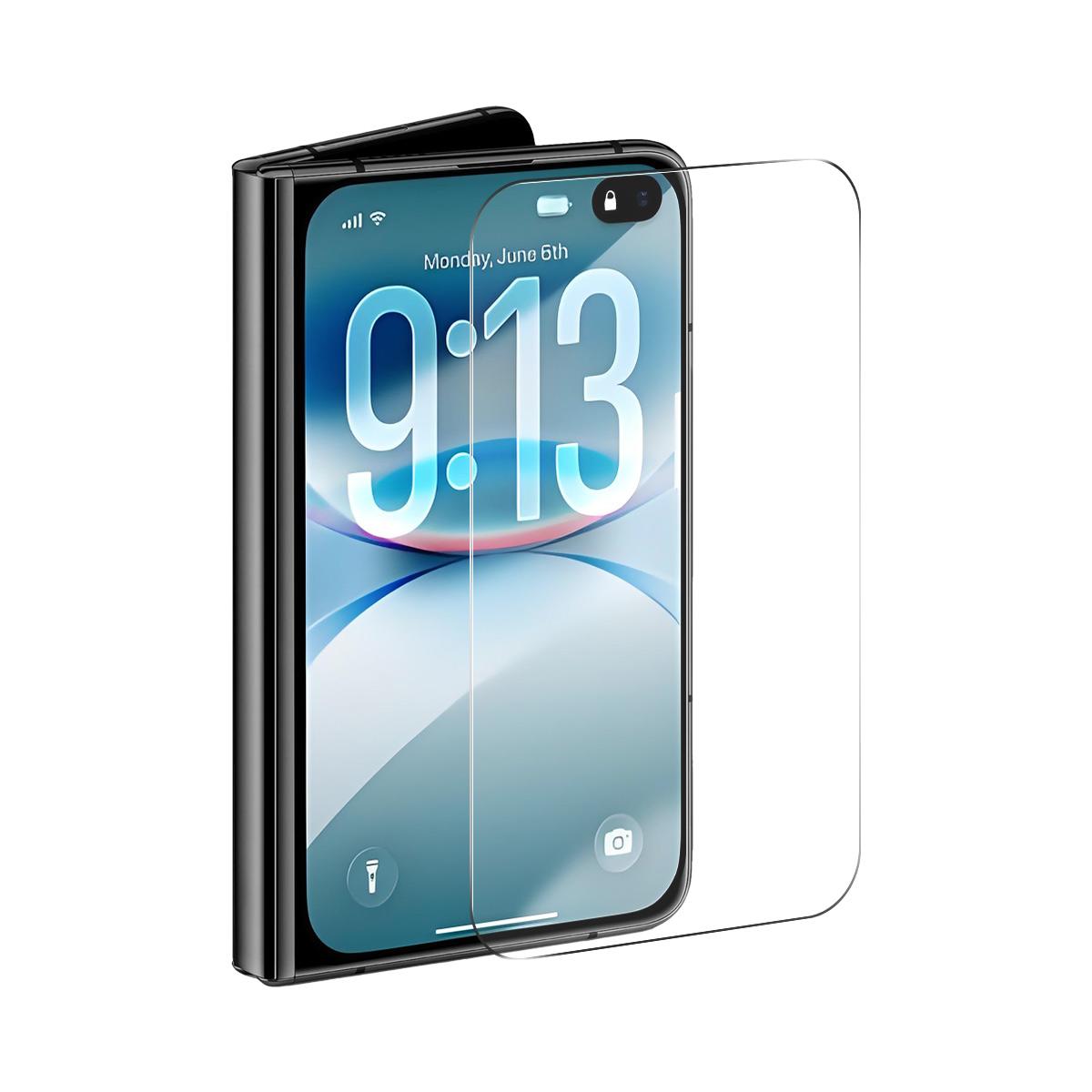For iPhone Fold Outer Screen ENKAY Thickened Glue No White Edge 9H Big Arc Edge High Aluminum-silicon Tempered Glass Film - Shopkiz.com