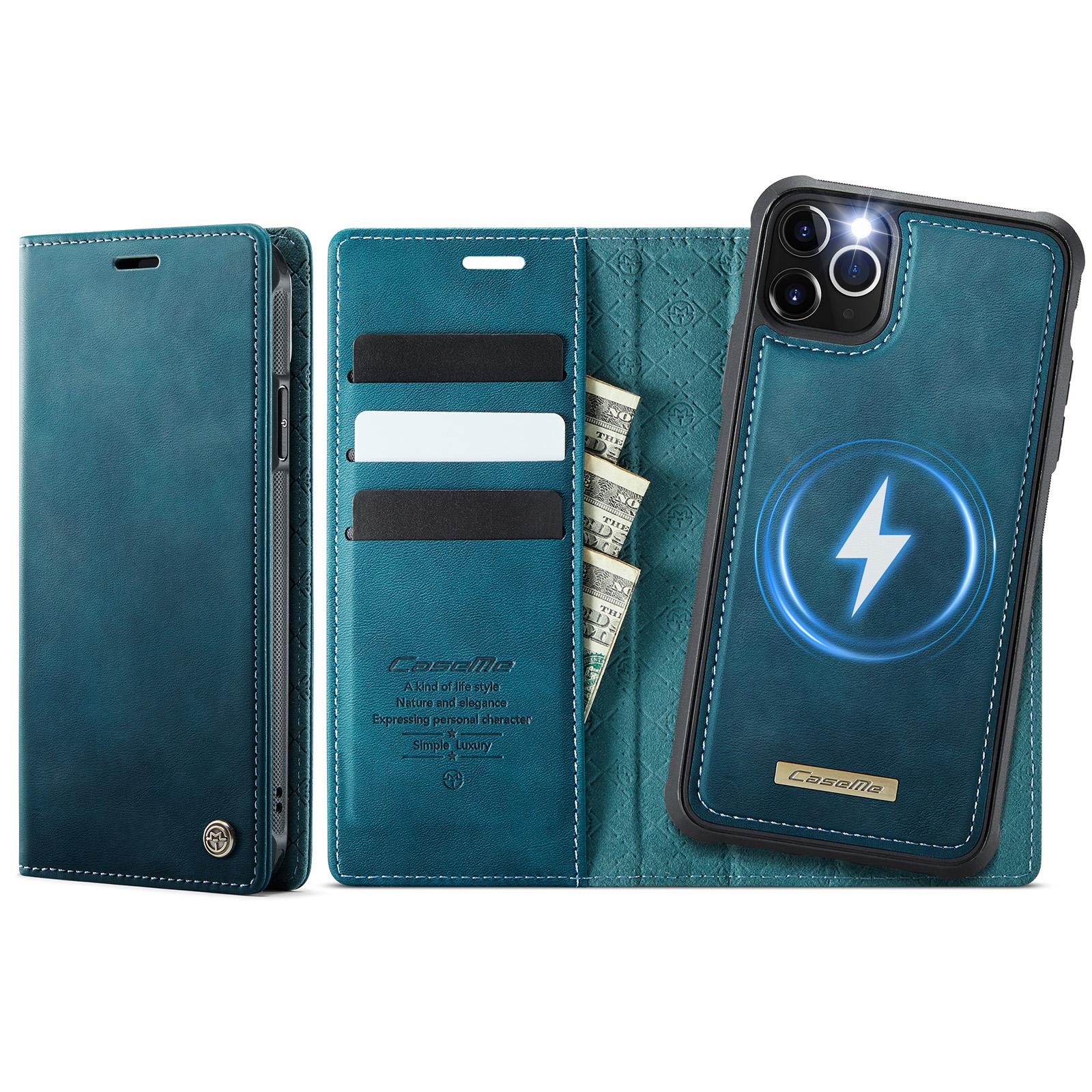 For iPhone 11 Pro CaseMe C49 MagSafe RFID Blocking Detachable Wallet Leather Phone Case(Green) - Shopkiz.com