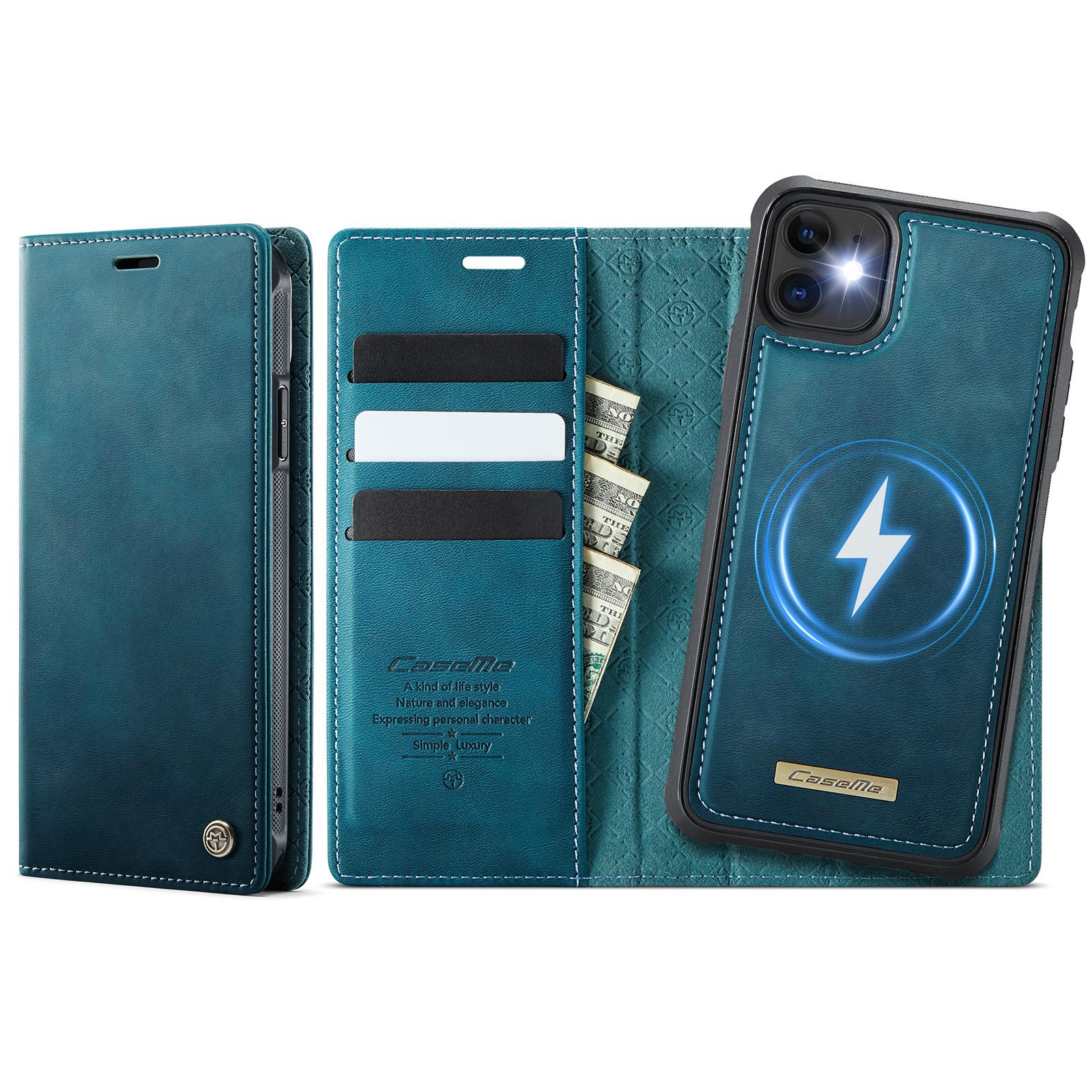 For iPhone 11 CaseMe C49 MagSafe RFID Blocking Detachable Wallet Leather Phone Case(Green) - Shopkiz.com