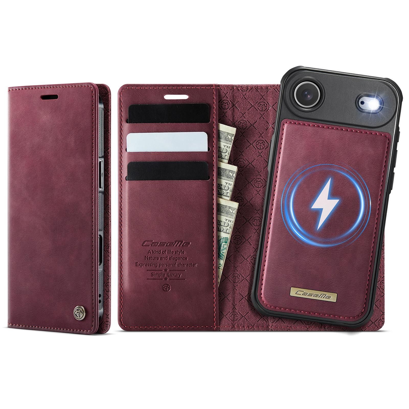 For iPhone Air CaseMe C49 MagSafe RFID Blocking Detachable Wallet Leather Phone Case(Red) - Shopkiz.com