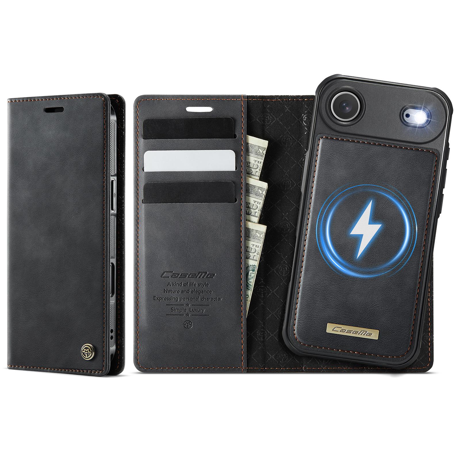 For iPhone Air CaseMe C49 MagSafe RFID Blocking Detachable Wallet Leather Phone Case(Black) - Shopkiz.com