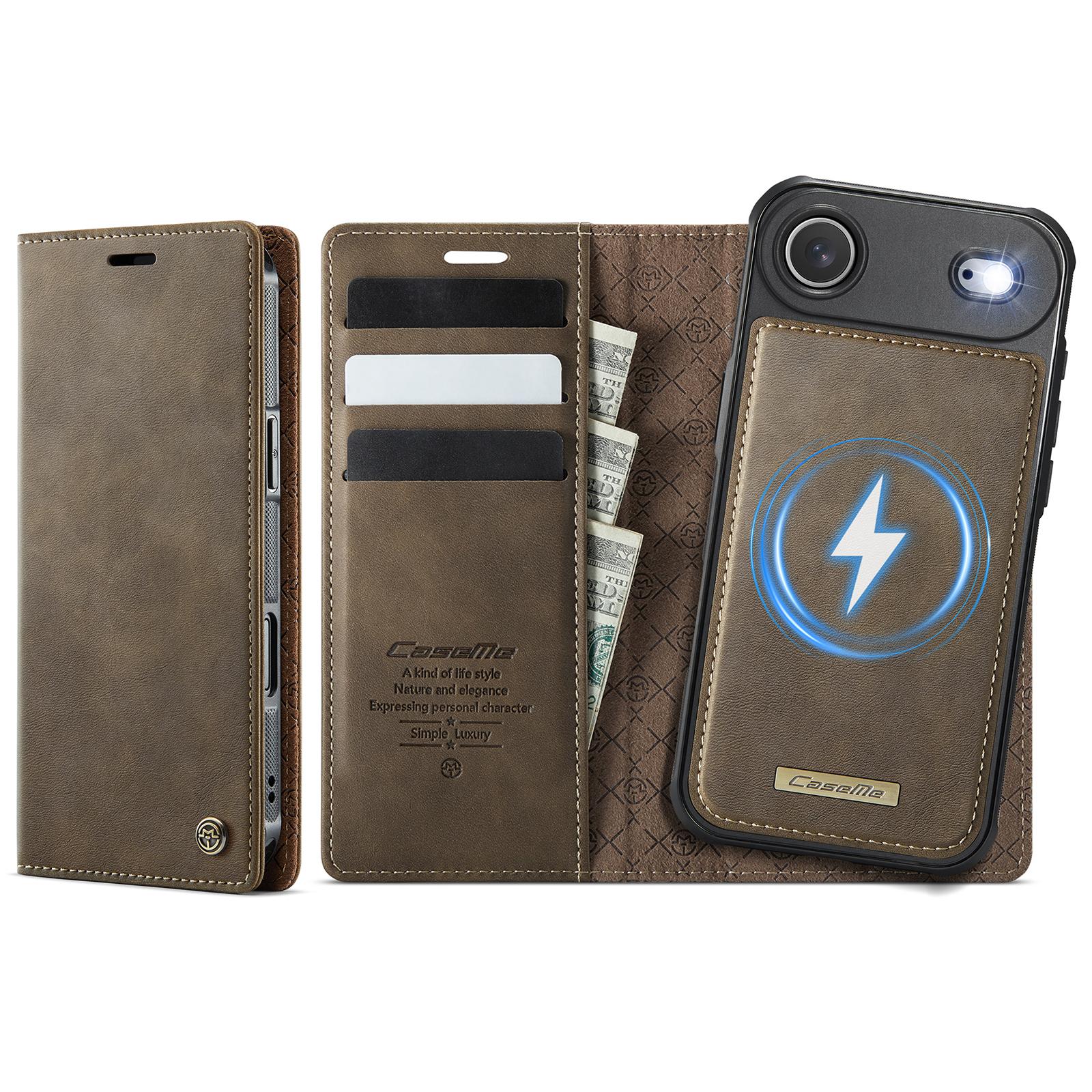 For iPhone Air CaseMe C49 MagSafe RFID Blocking Detachable Wallet Leather Phone Case(Coffee) - Shopkiz.com