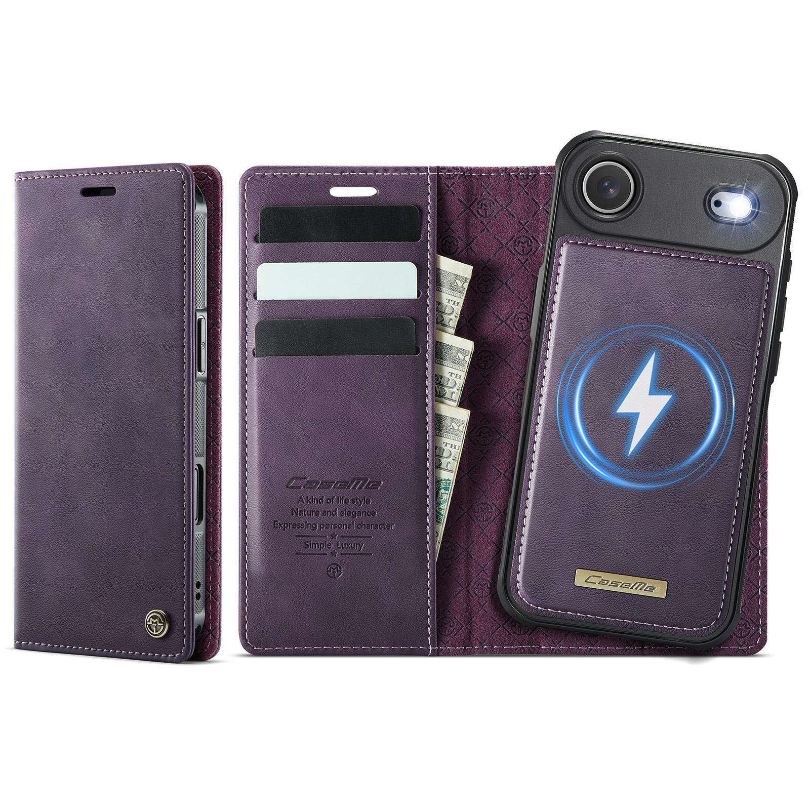 For iPhone Air CaseMe C49 MagSafe RFID Blocking Detachable Wallet Leather Phone Case(Purple) - Shopkiz.com