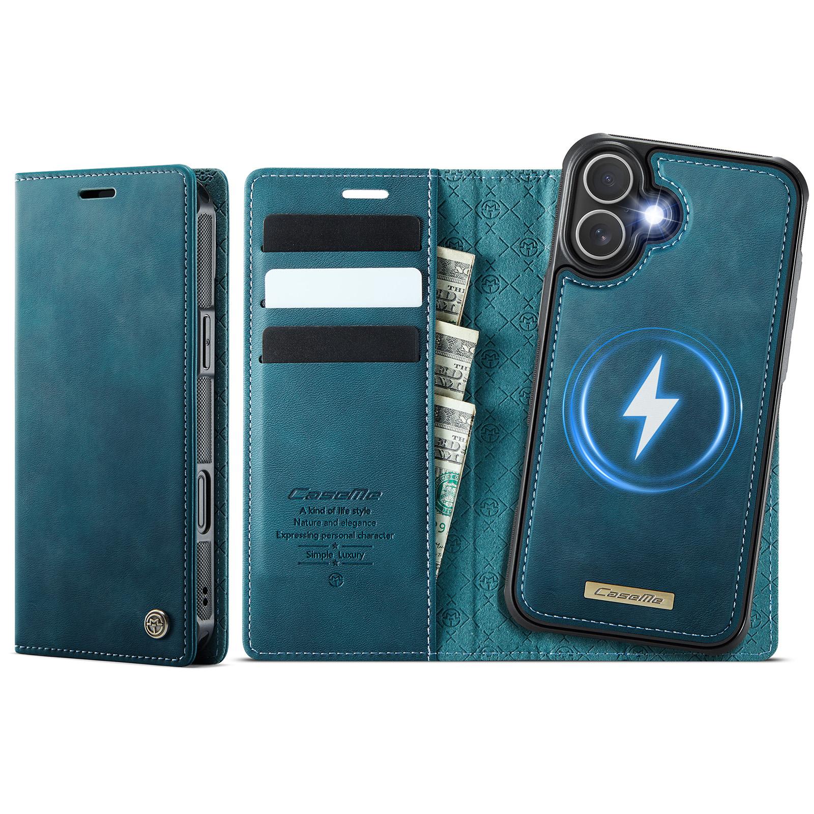 For iPhone 17 CaseMe C49 MagSafe RFID Blocking Detachable Wallet Leather Phone Case(Green) - Shopkiz.com