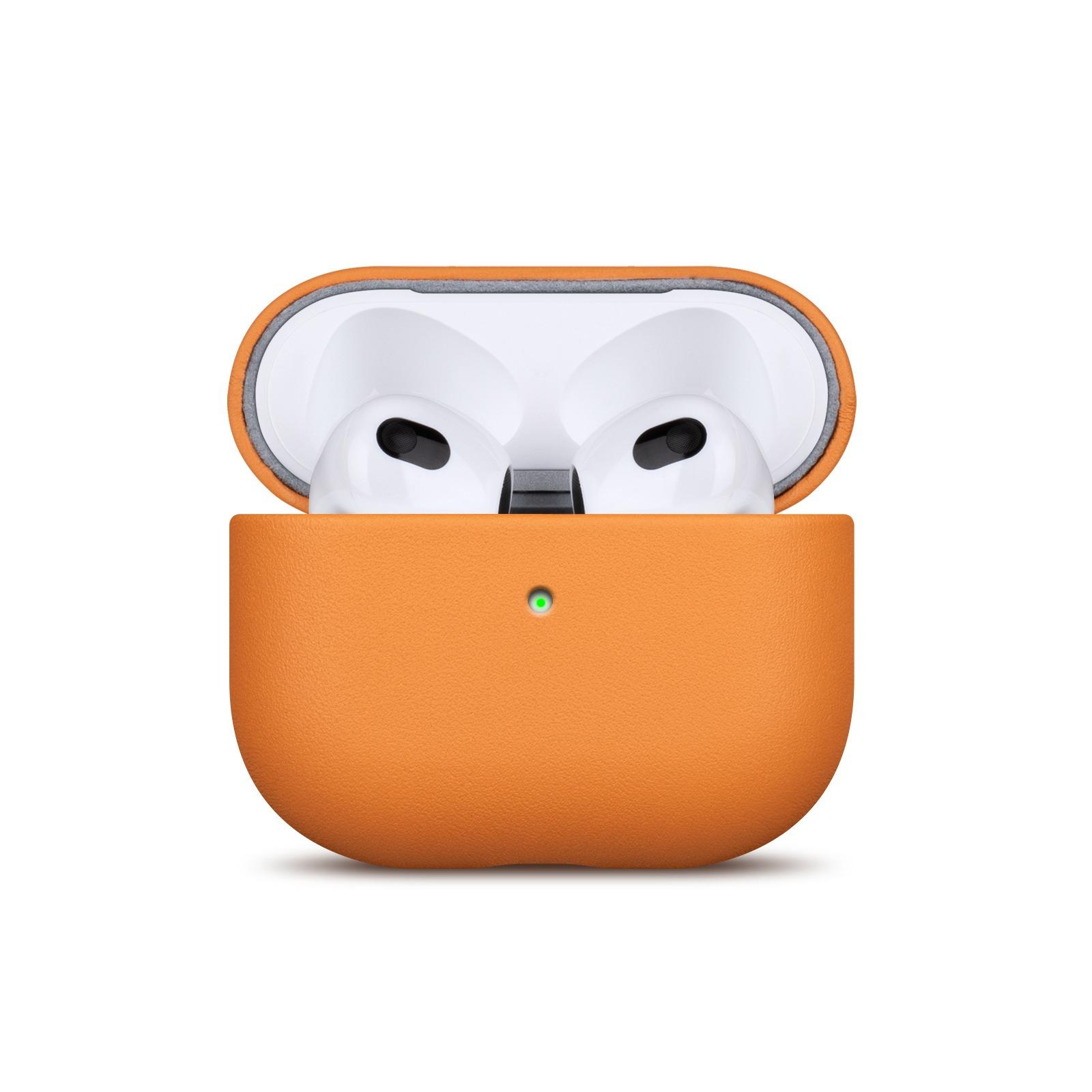 For AirPods Pro 2 Full-grain Genuine Leather Earbuds Protective Case(Flower Ginger Grass) - Shopkiz.com