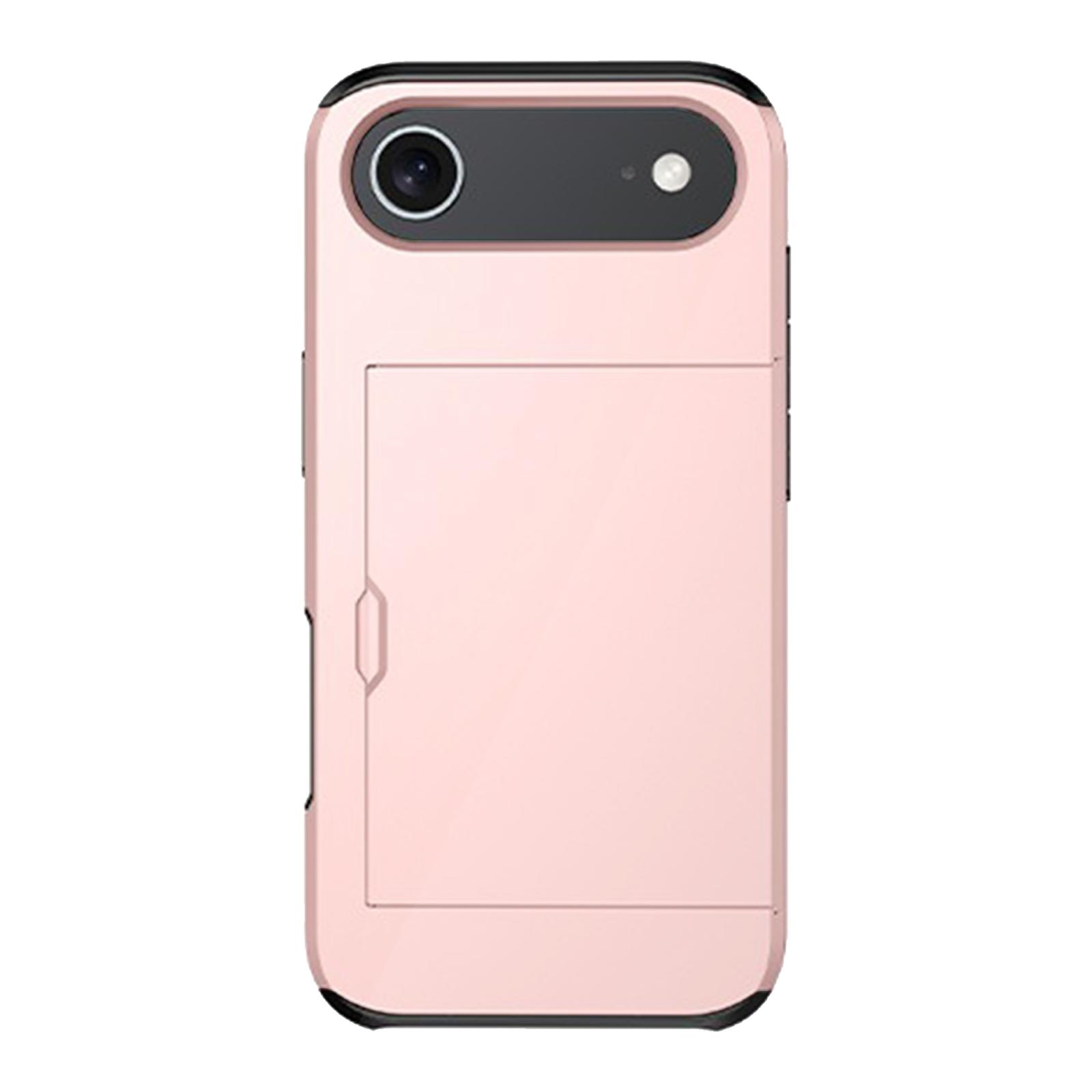 For iPhone Air Kalebol 2 in 1 Shockproof Sliding Card Slot Phone Case(Rose Gold) - Shopkiz.com