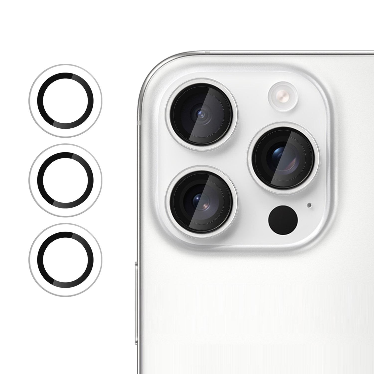 For iPhone 15 Pro Max Kalebol No Flicker Ultra-Thin Individual Camera Lens Tempered Glass Film(Transparent) - Shopkiz.com