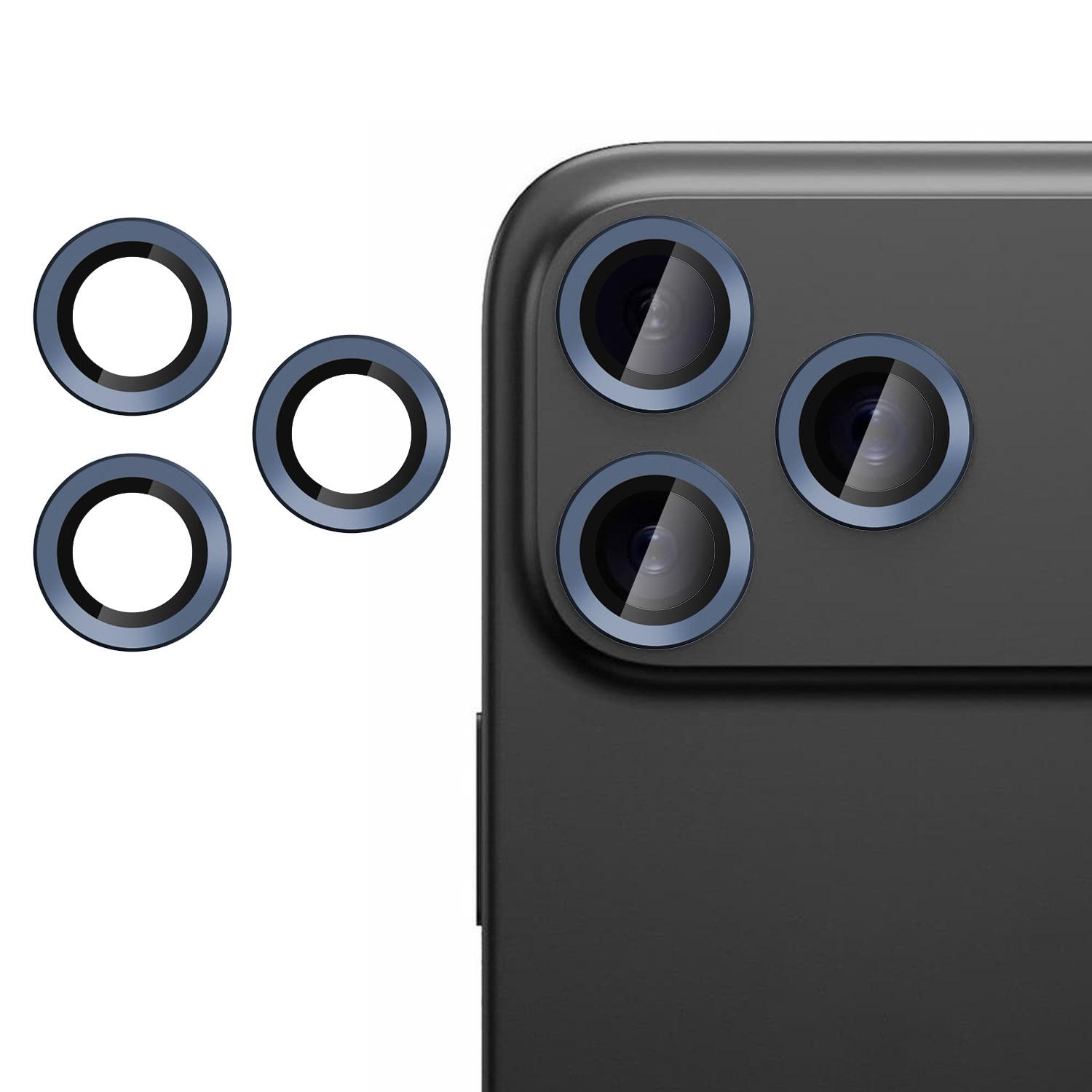 For iPhone 17 Pro Kalebol No Flicker Ultra-Thin Individual Camera Lens Tempered Glass Film(Titanium Blue) - Shopkiz.com