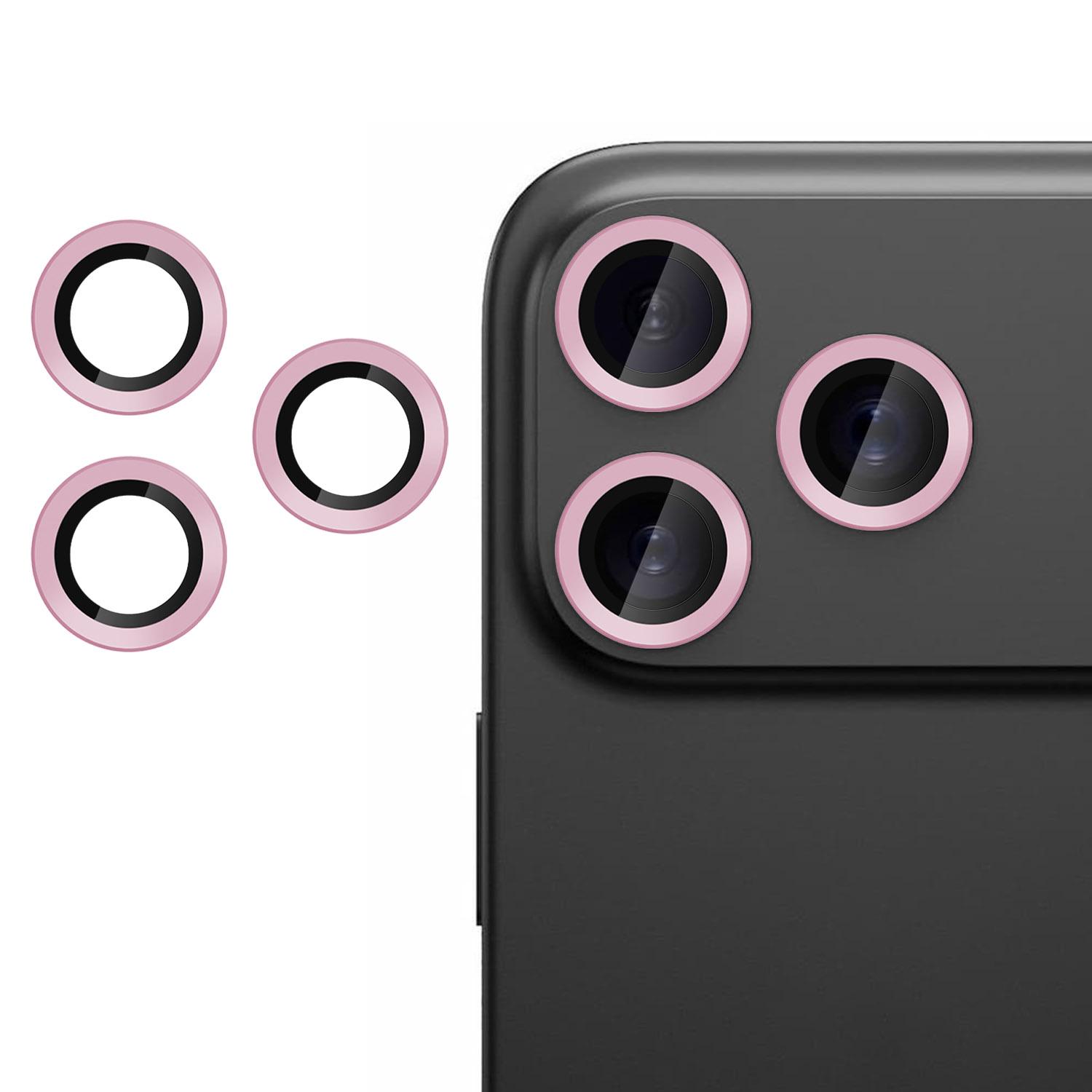 For iPhone 17 Pro Kalebol No Flicker Ultra-Thin Individual Camera Lens Tempered Glass Film(Pink) - Shopkiz.com