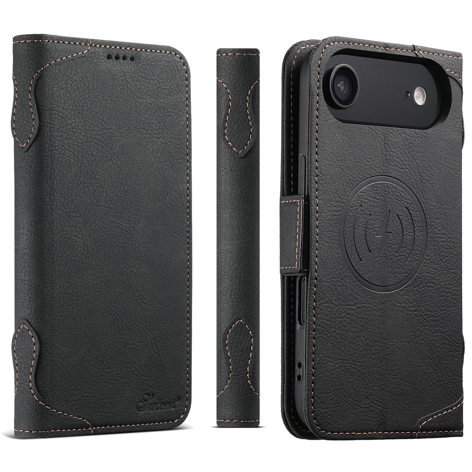For iPhone Air SUTENI J07 Multifunctional Horizontal Flip Magsafe Leather Phone Case(Black) - Shopkiz.com
