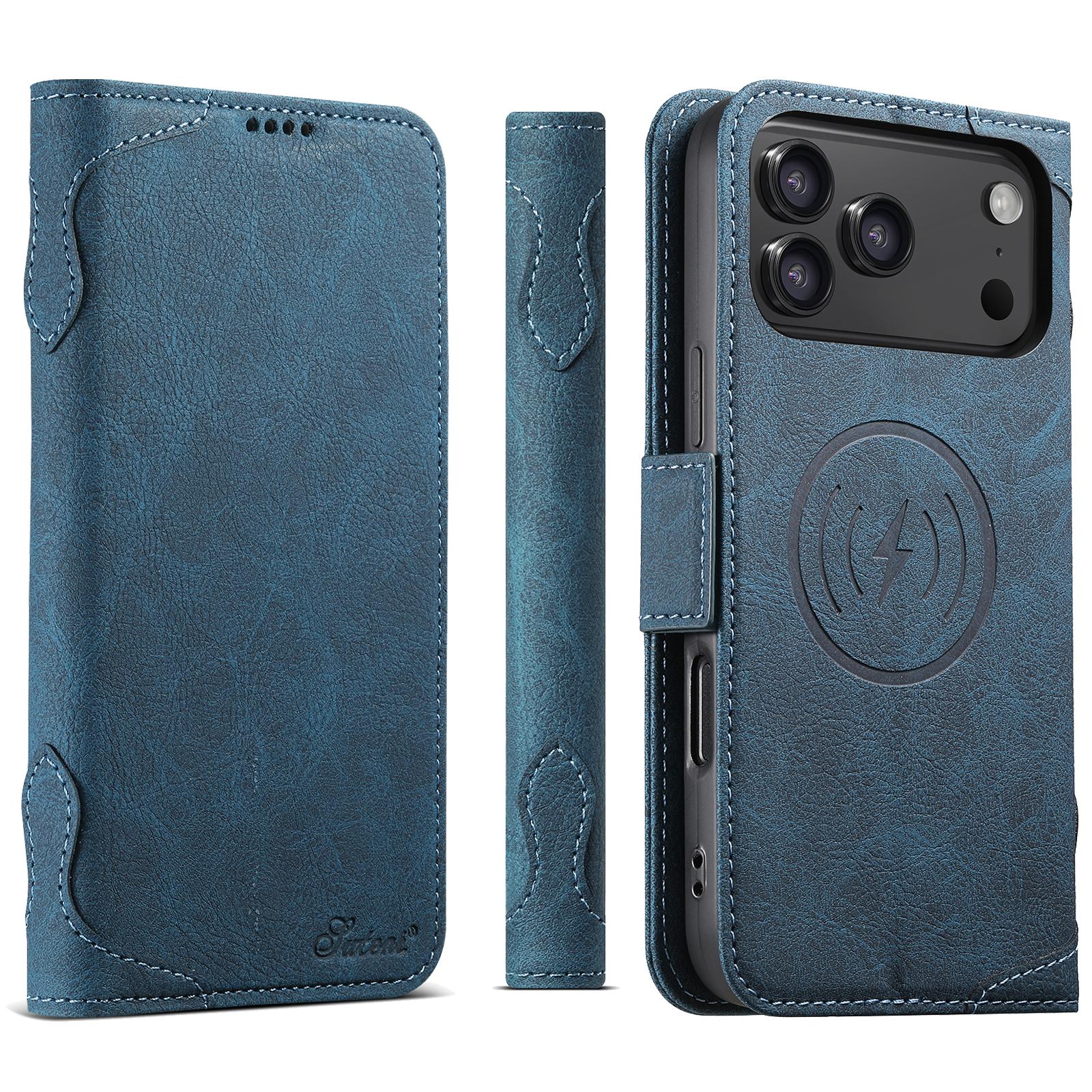 For iPhone 18 Pro SUTENI J07 Multifunctional Horizontal Flip Magsafe Leather Phone Case(Blue) - Shopkiz.com
