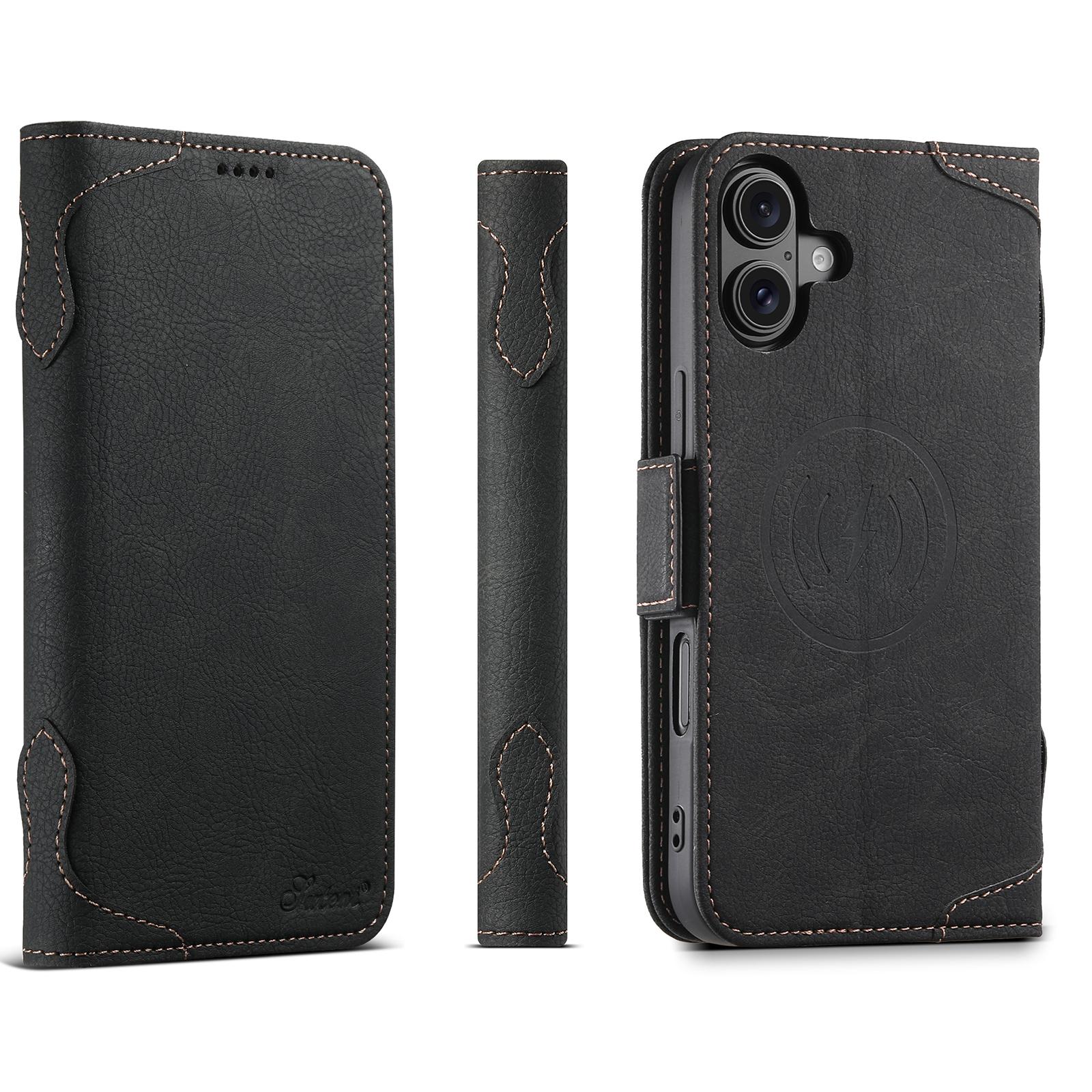 For iPhone 18 SUTENI J07 Multifunctional Horizontal Flip Magsafe Leather Phone Case(Black) - Shopkiz.com