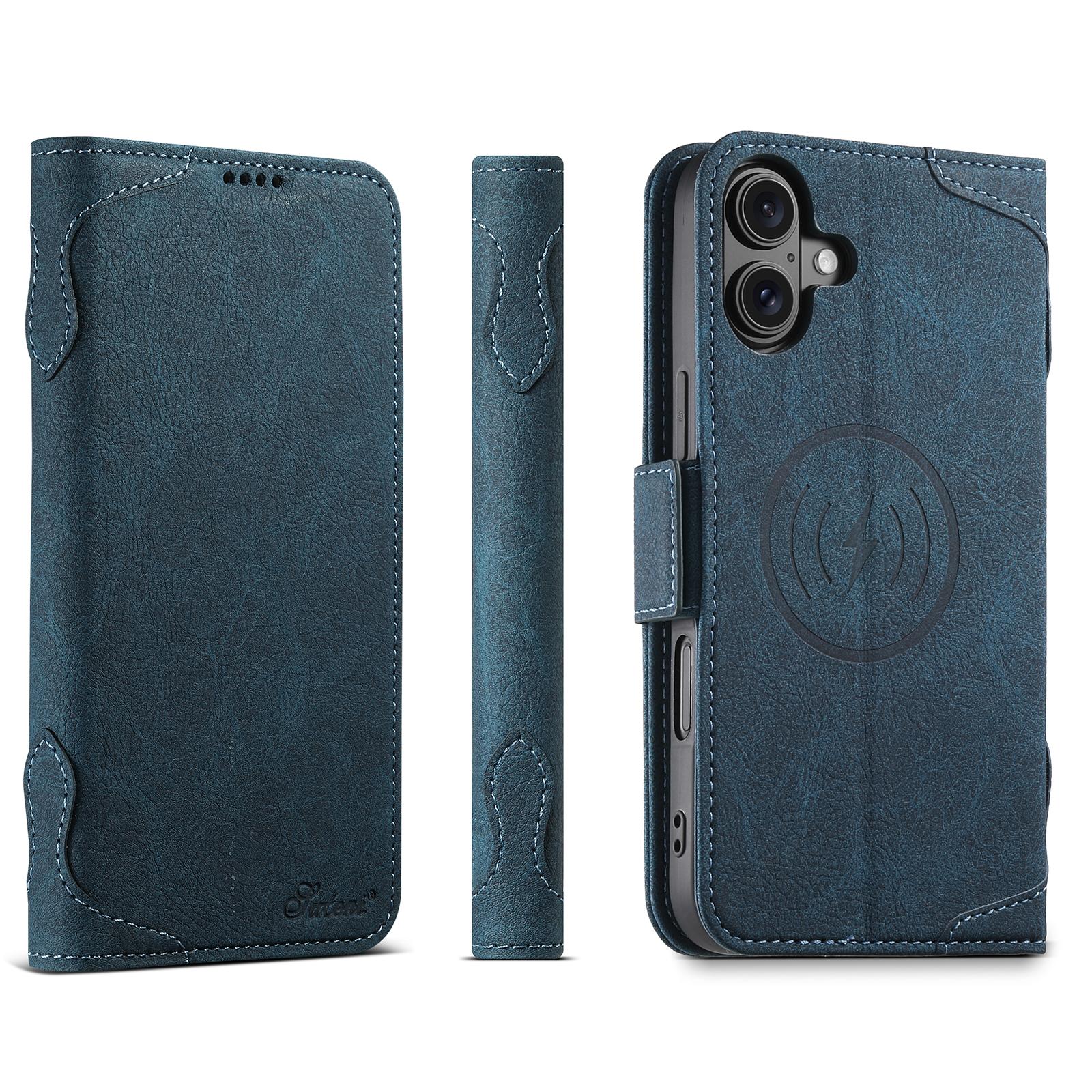 For iPhone 18 SUTENI J07 Multifunctional Horizontal Flip Magsafe Leather Phone Case(Blue) - Shopkiz.com