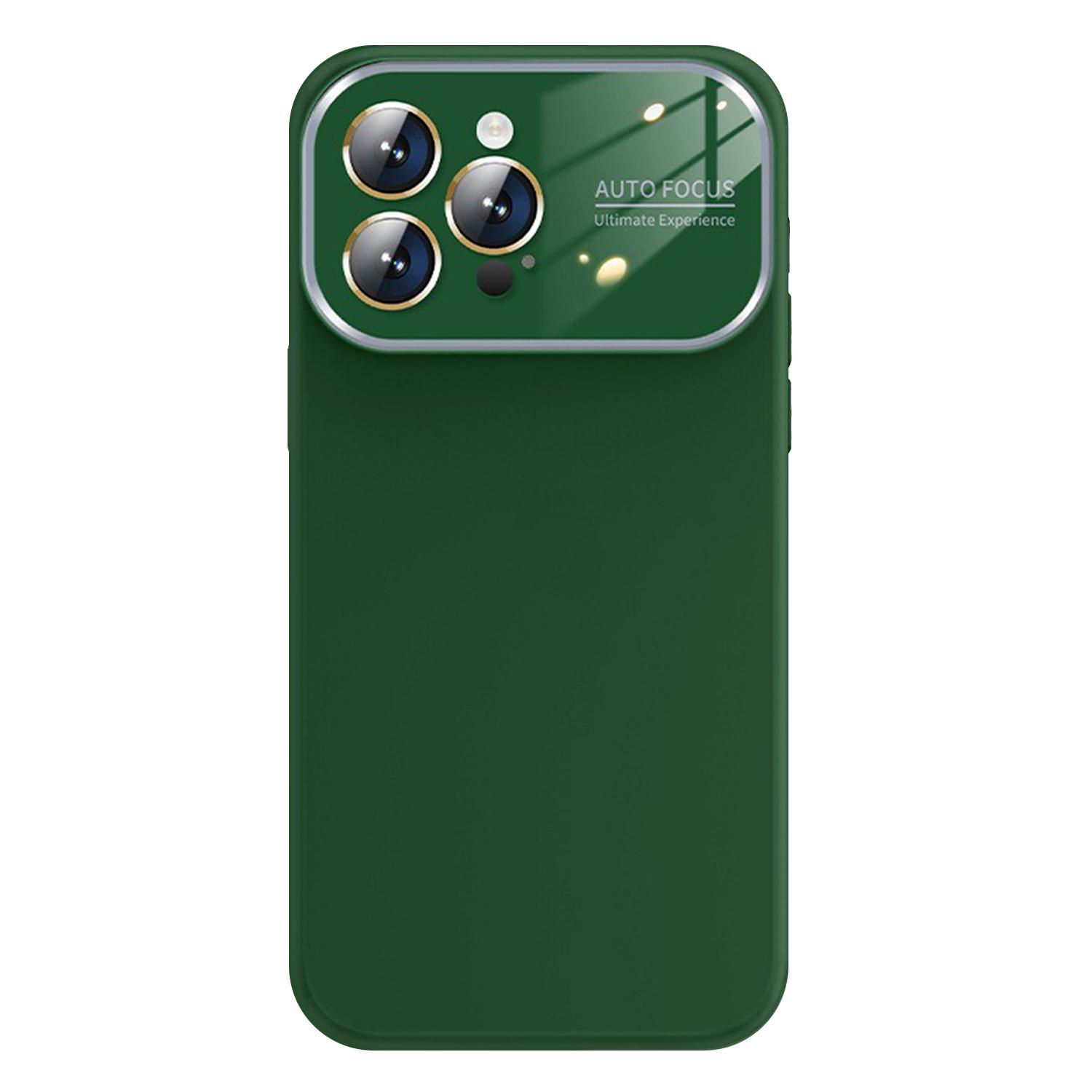 For iPhone 16 Pro Max Kalebol Large Windows Frosted Liquid Silicone Phone Case(Cangling Green) - Shopkiz.com