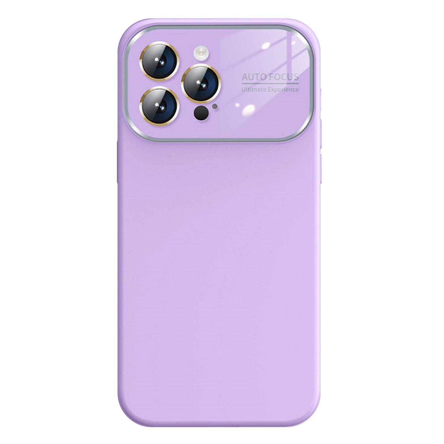 For iPhone 16 Pro Kalebol Large Windows Frosted Liquid Silicone Phone Case(Lilac) - Shopkiz.com