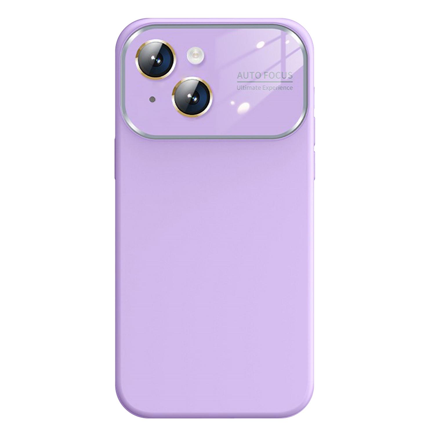 For iPhone 13 Kalebol Large Windows Frosted Liquid Silicone Phone Case(Lilac) - Shopkiz.com