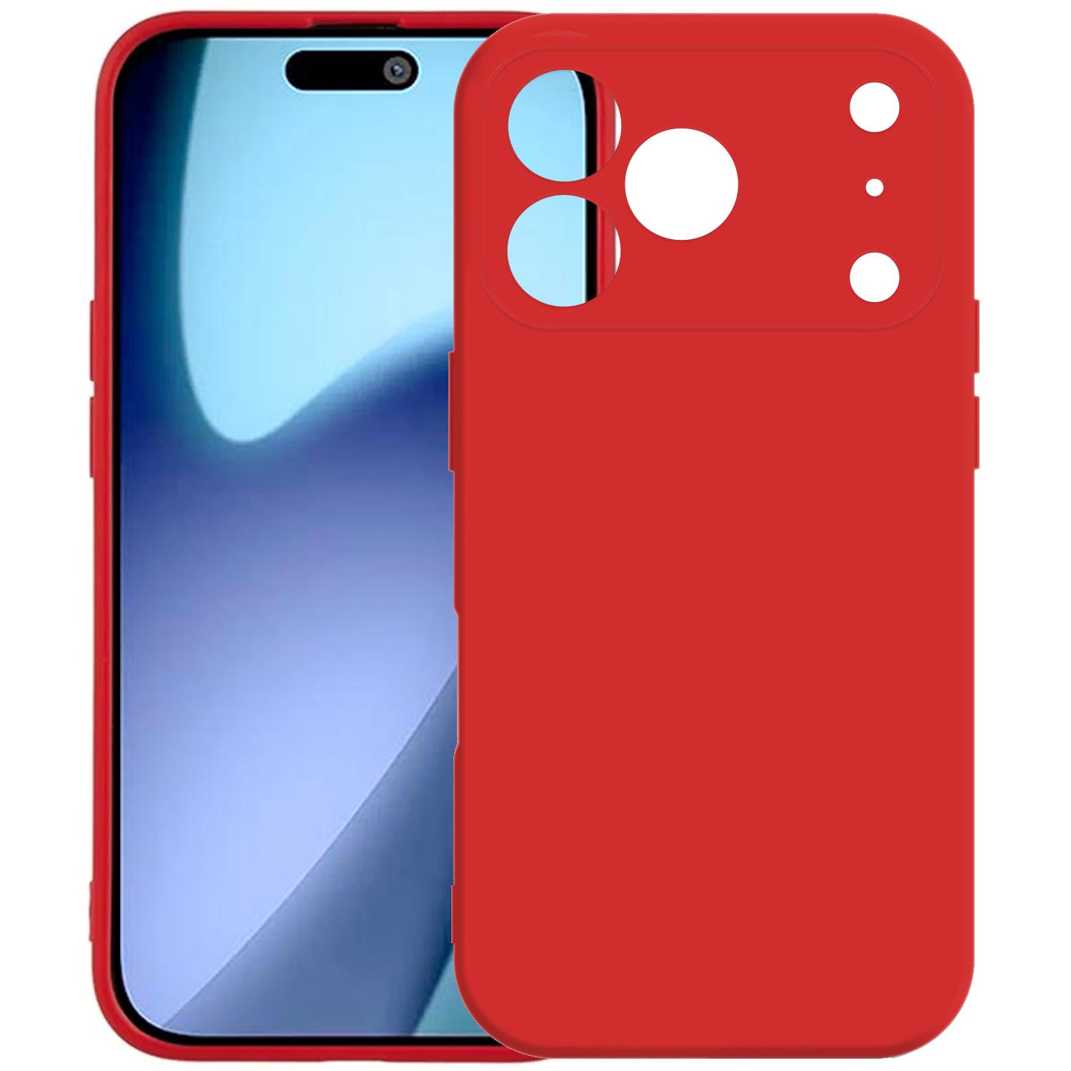For iPhone 17 Pro Max Kalebol Precise Cutouts Solid Color TPU Phone Case(Red) - Shopkiz.com