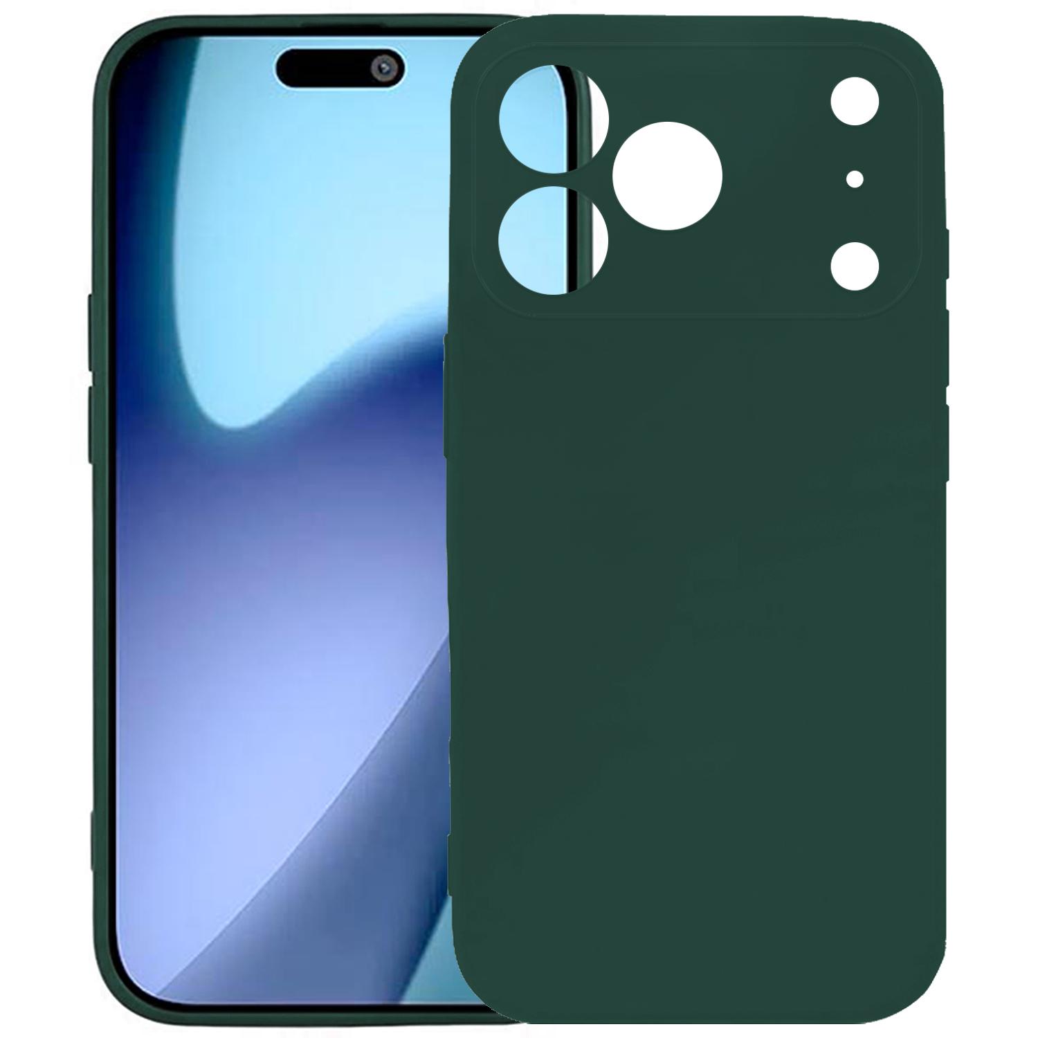 For iPhone 17 Pro Kalebol Precise Cutouts Solid Color TPU Phone Case(Dark Green) - Shopkiz.com