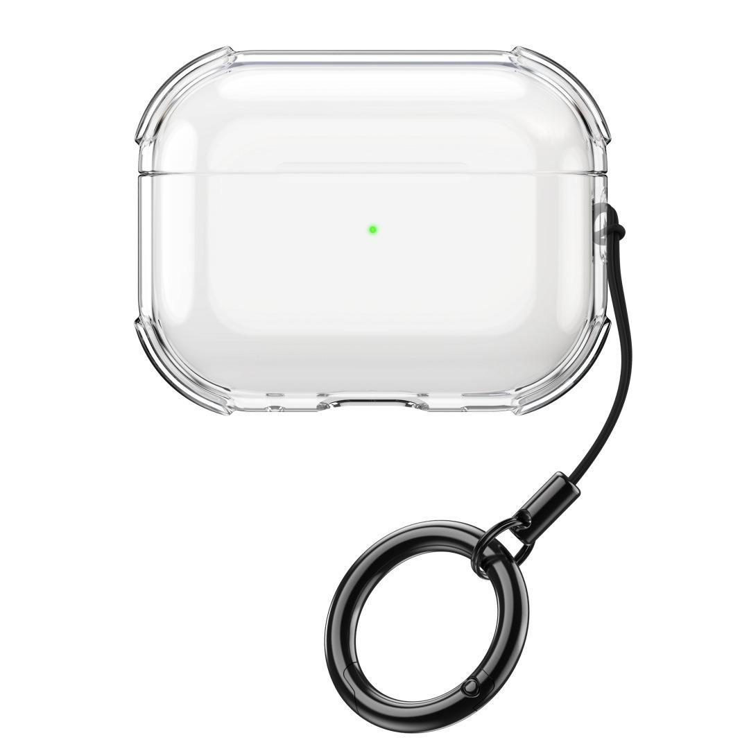 For AirPods 4 Simple Transparent Soft Shell TPU Earphone Protective Cover with Ring Rope(Transparent) - Shopkiz.com