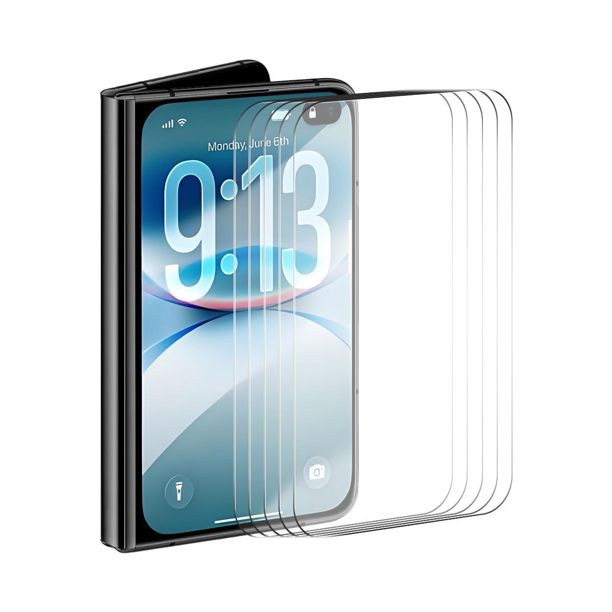 For iPhone Fold Outer Screen 5pcs ENKAY Thickened Glue No White Edge 9H Big Arc Edge High Aluminum-silicon Tempered Glass Film - Shopkiz.com