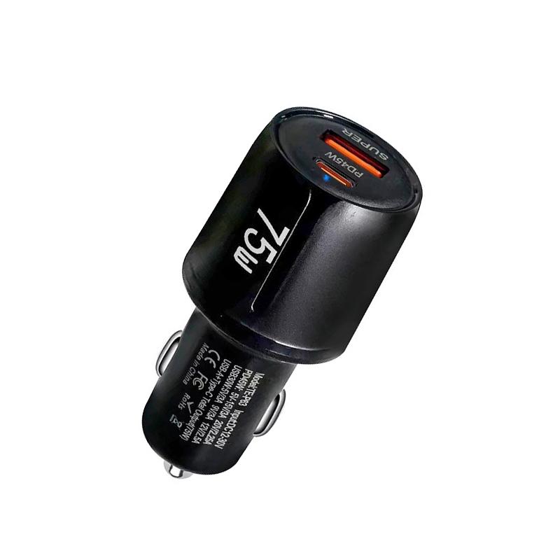 TE-P63 PD45W USB-C+USB 3.0 Multi Compatibility Protocol Car Charger(Black) - Shopkiz.com