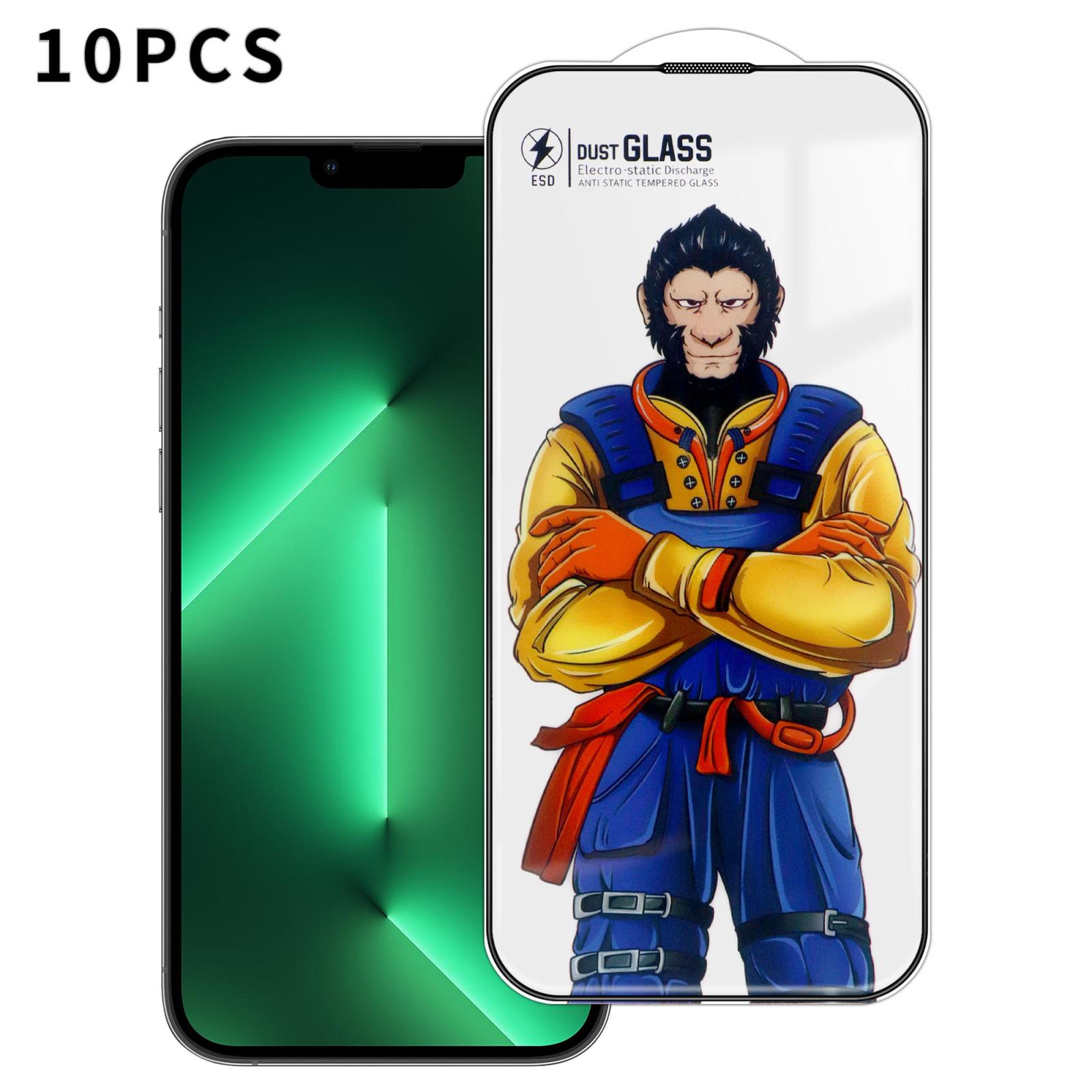 For iPhone 13 Pro Max 10pcs Armor Super-Strong 3D Curved 120C Anti-Static High-Aluminum Screen-Printed HD Tempered Glass Film - Shopkiz.com