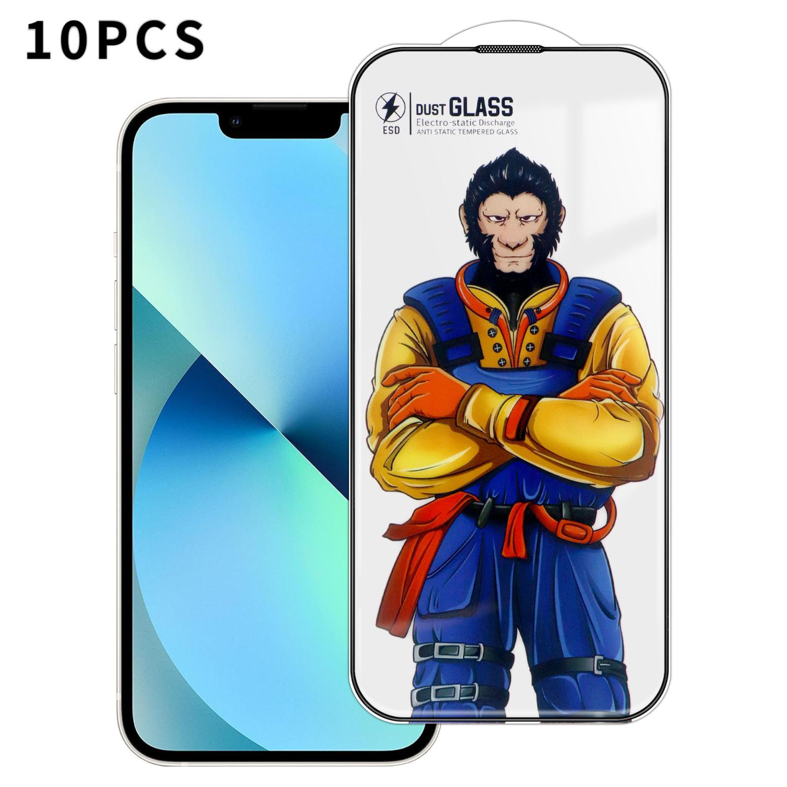 For iPhone 13 10pcs Armor Super-Strong 3D Curved 120C Anti-Static High-Aluminum Screen-Printed HD Tempered Glass Film - Shopkiz.com