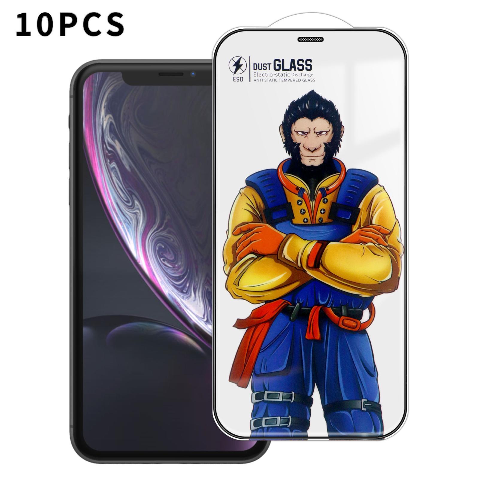 For iPhone XR 10pcs Armor Super-Strong 3D Curved 120C Anti-Static High-Aluminum Screen-Printed HD Tempered Glass Film - Shopkiz.com